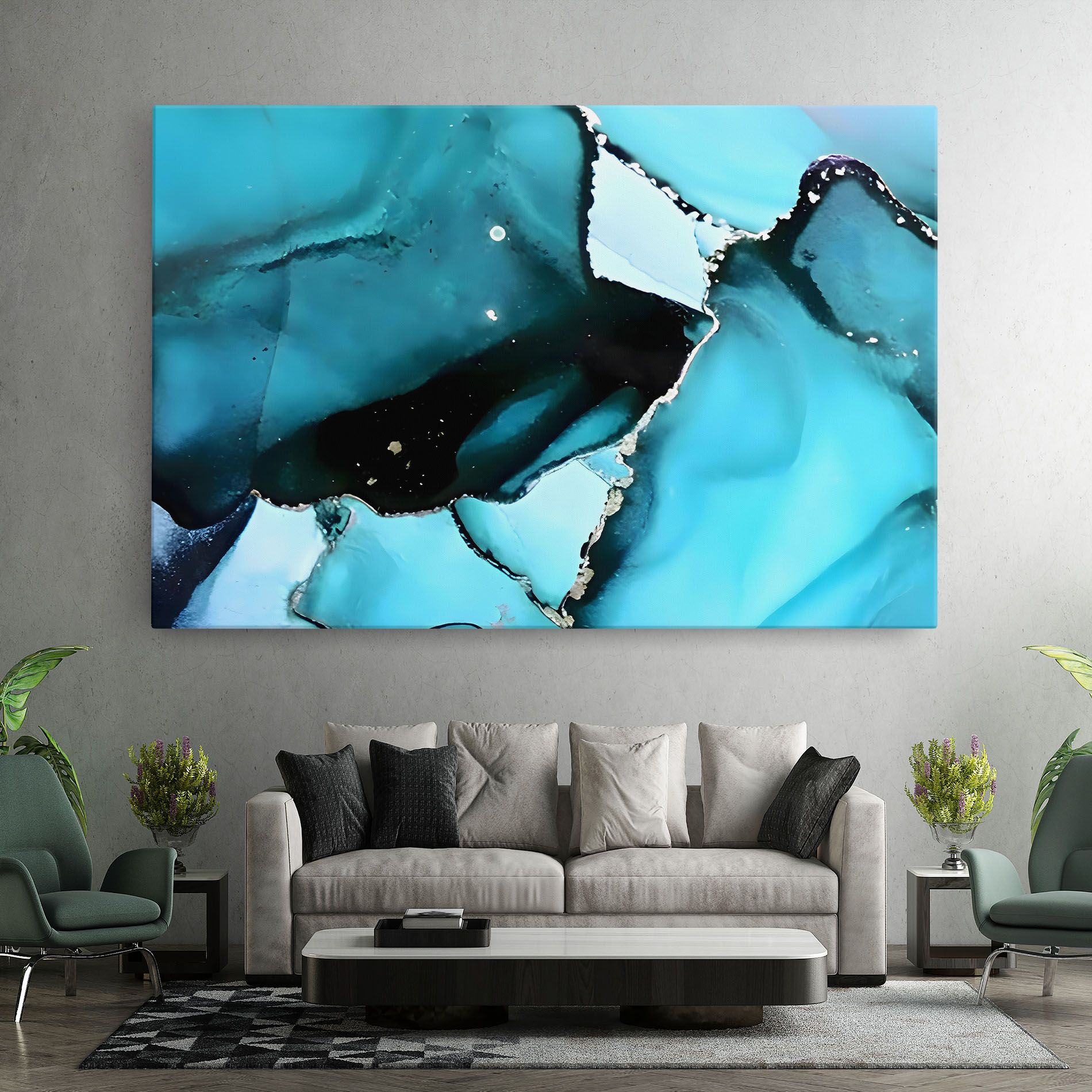 Blue Paint Marble mockup 7