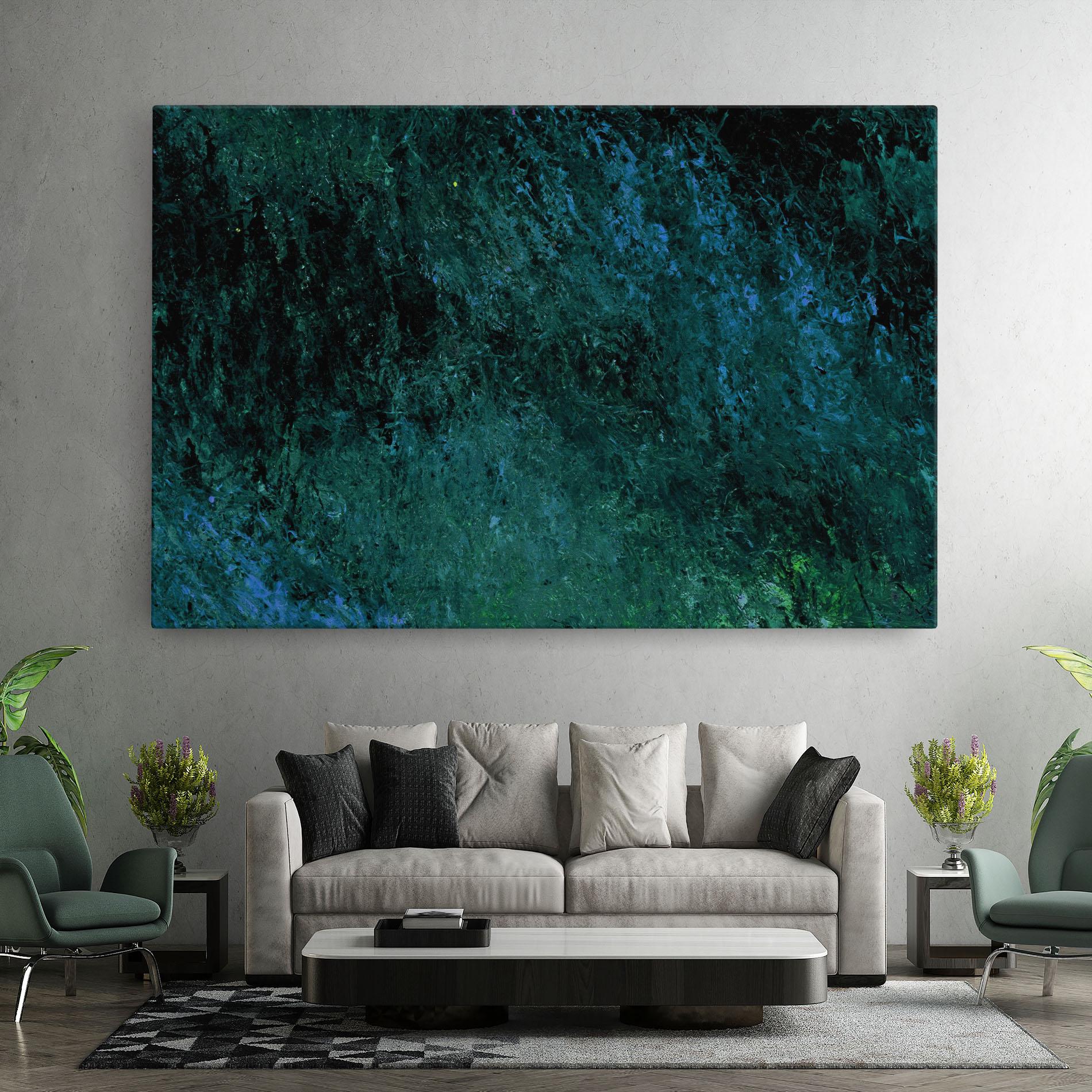 Tablou Canvas Dark Green Blue Painting mockup 7