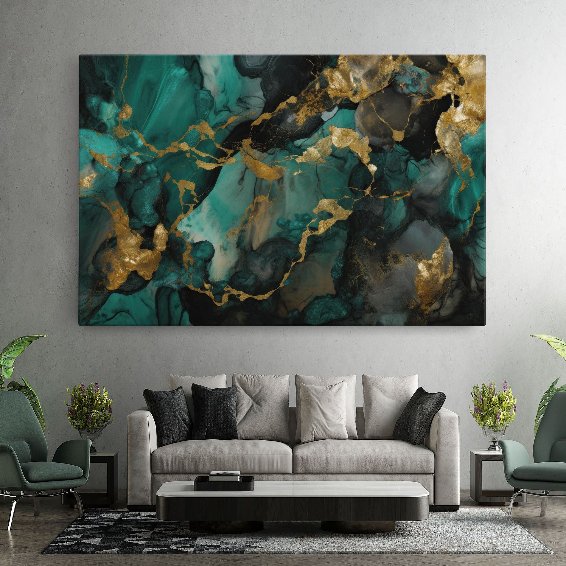 Dark Green Golden Marble mockup 7