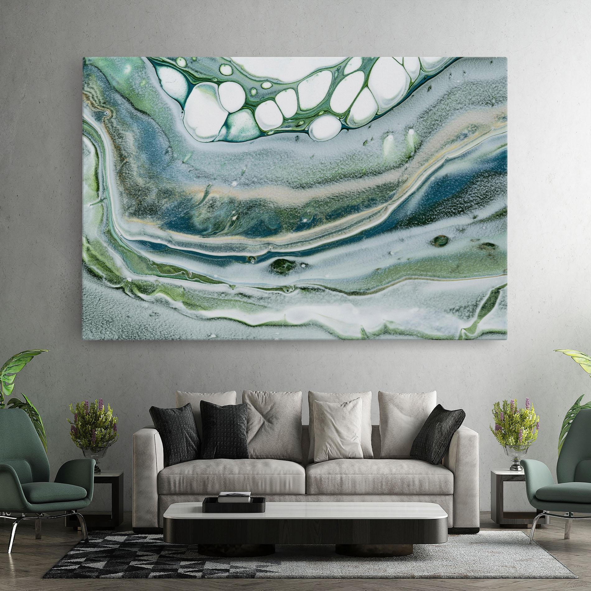 Tablou Canvas Dark Green Liquid mockup 7