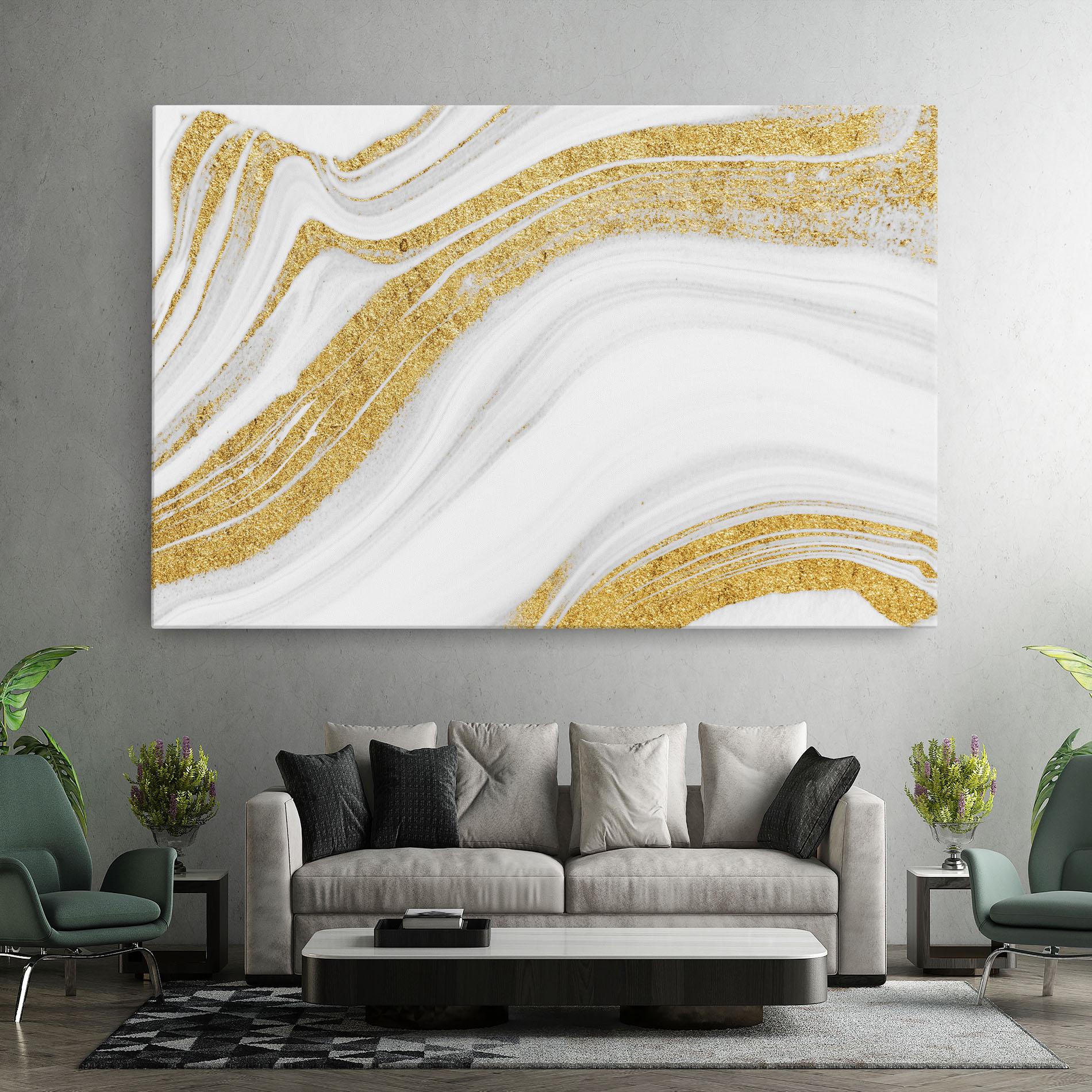 Tablou Canvas Gold Glitter Liquid mockup 7