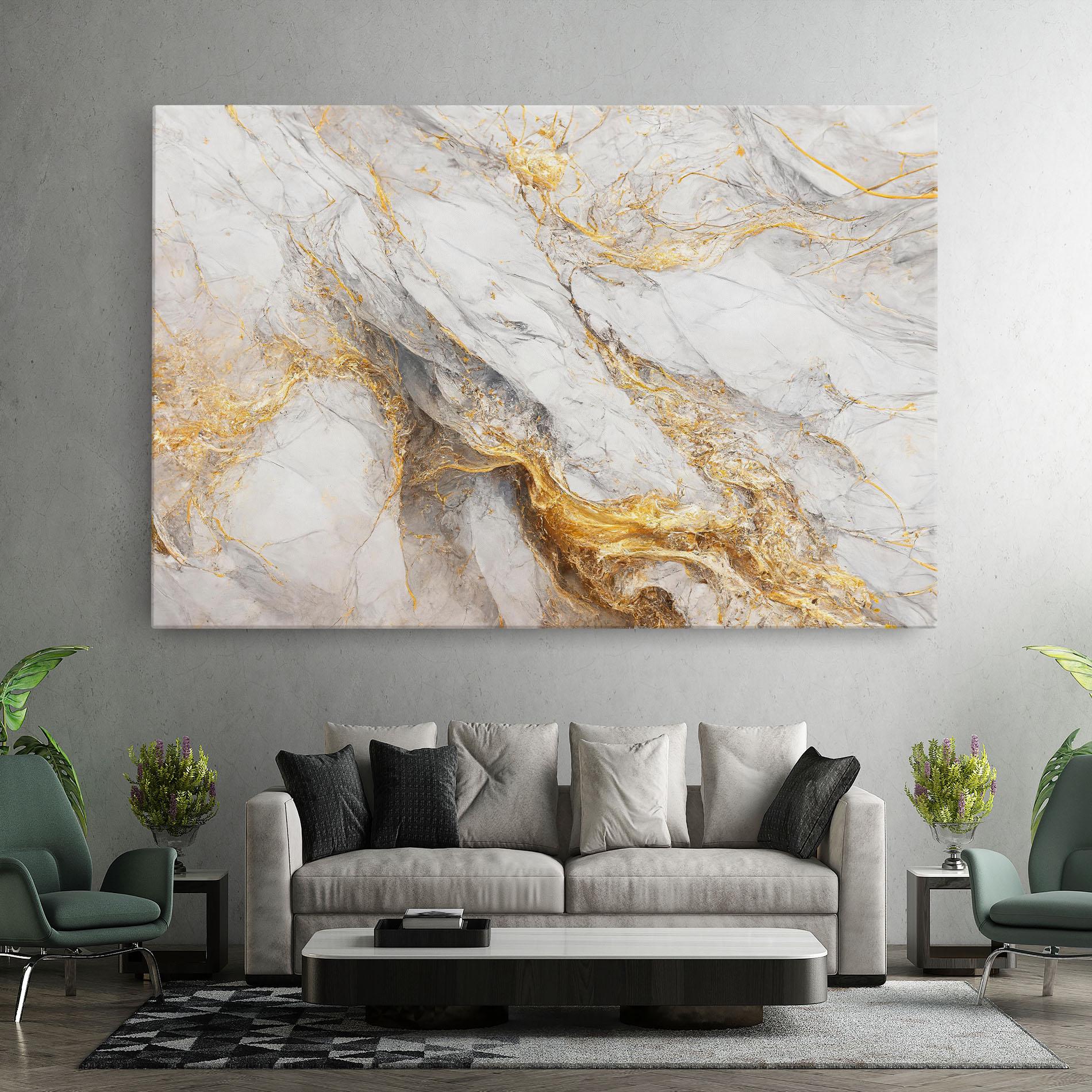 Tablou Canvas Gold Liquid Grey Marble mockup 7