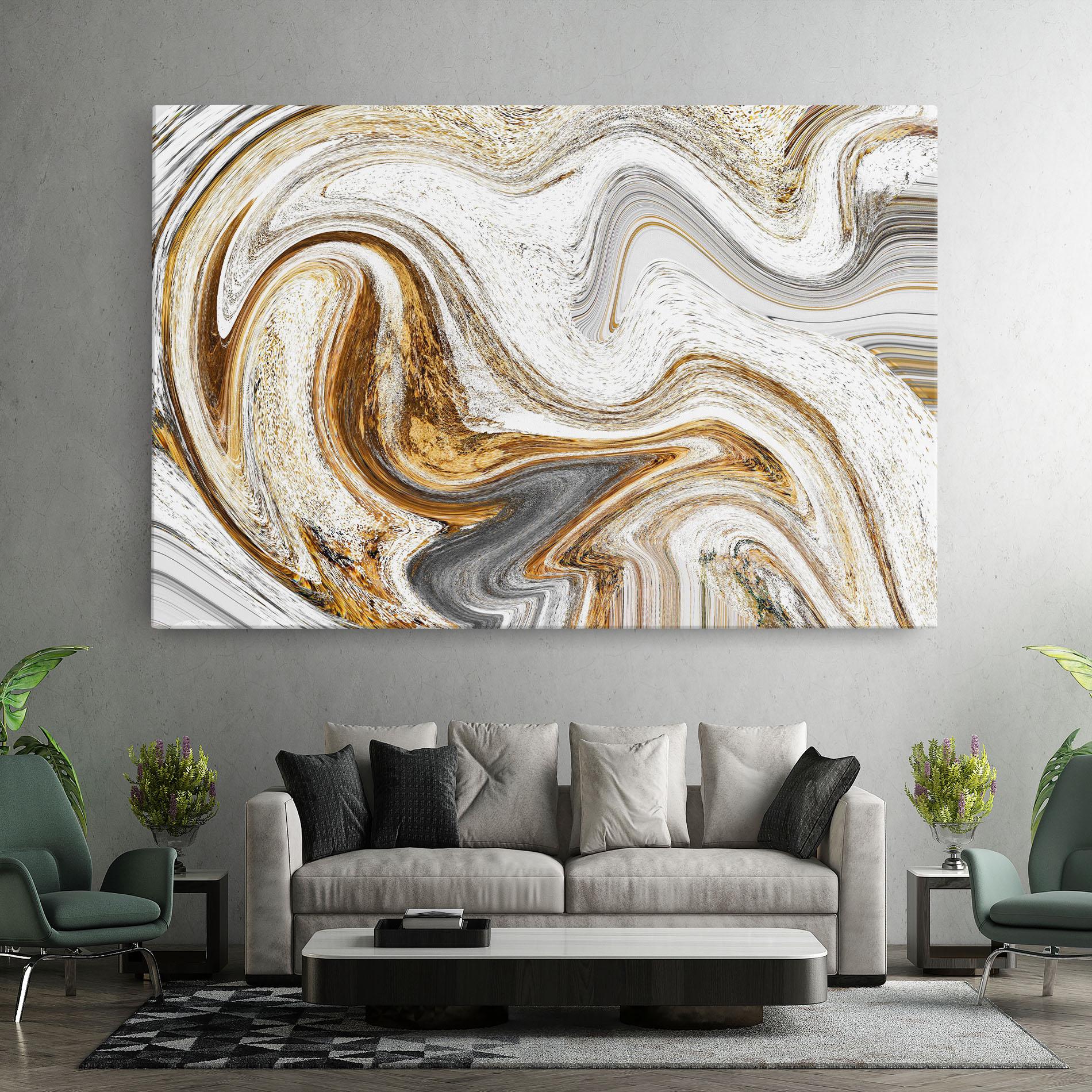 Tablou Canvas Gold White Liquid mockup 7