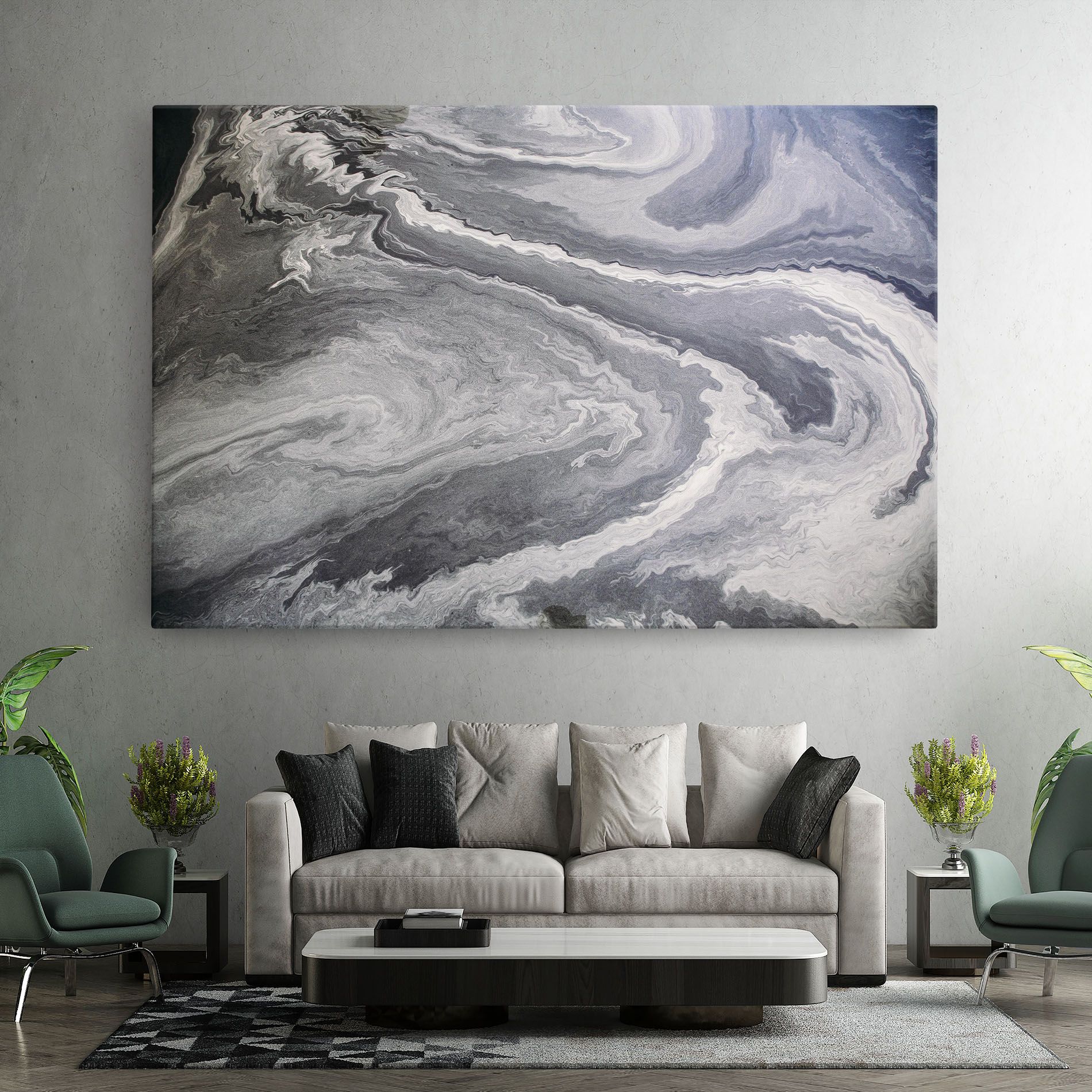 Grey Liquid Marble mockup 7