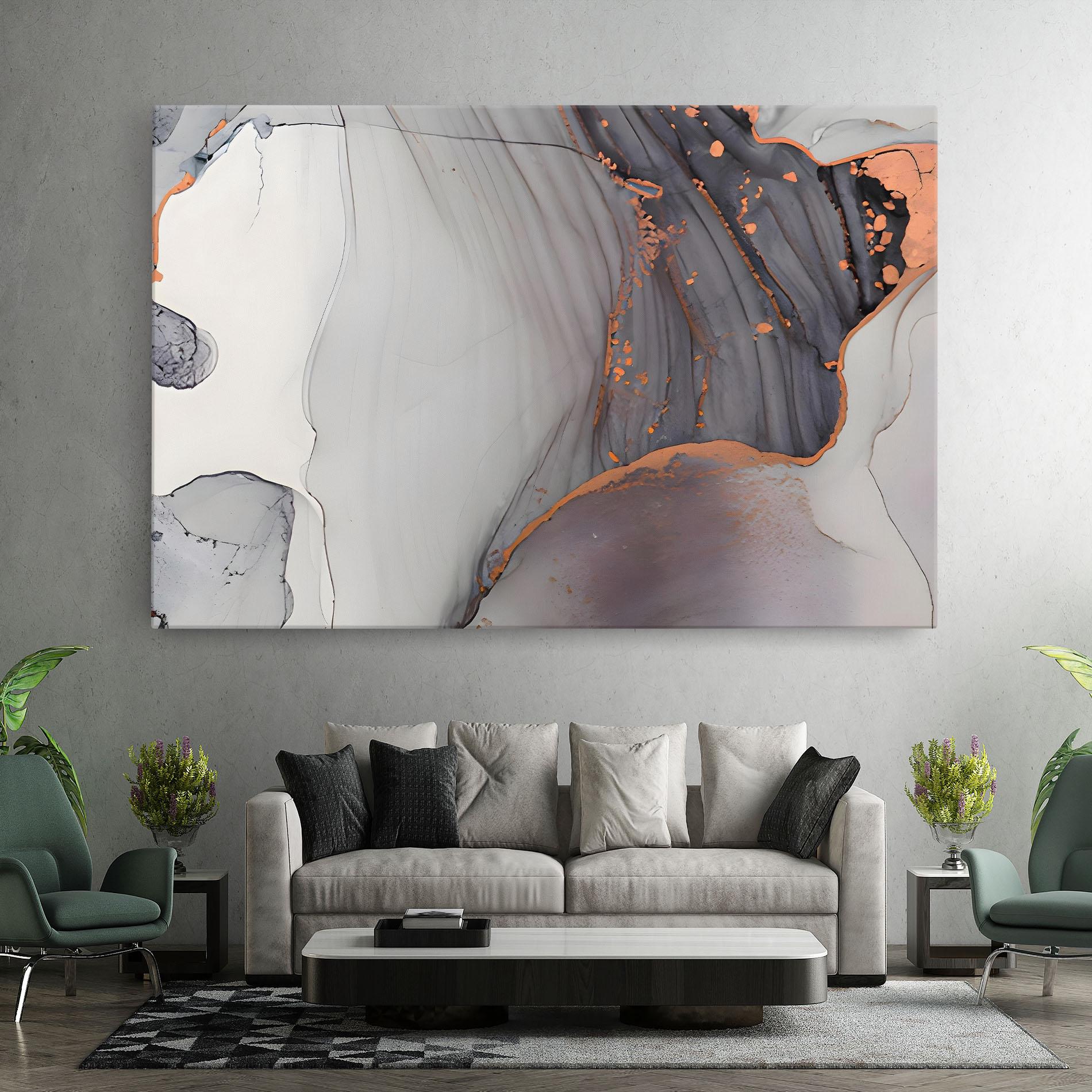 Tablou Canvas Grey Pink Liquid Marble mockup 7