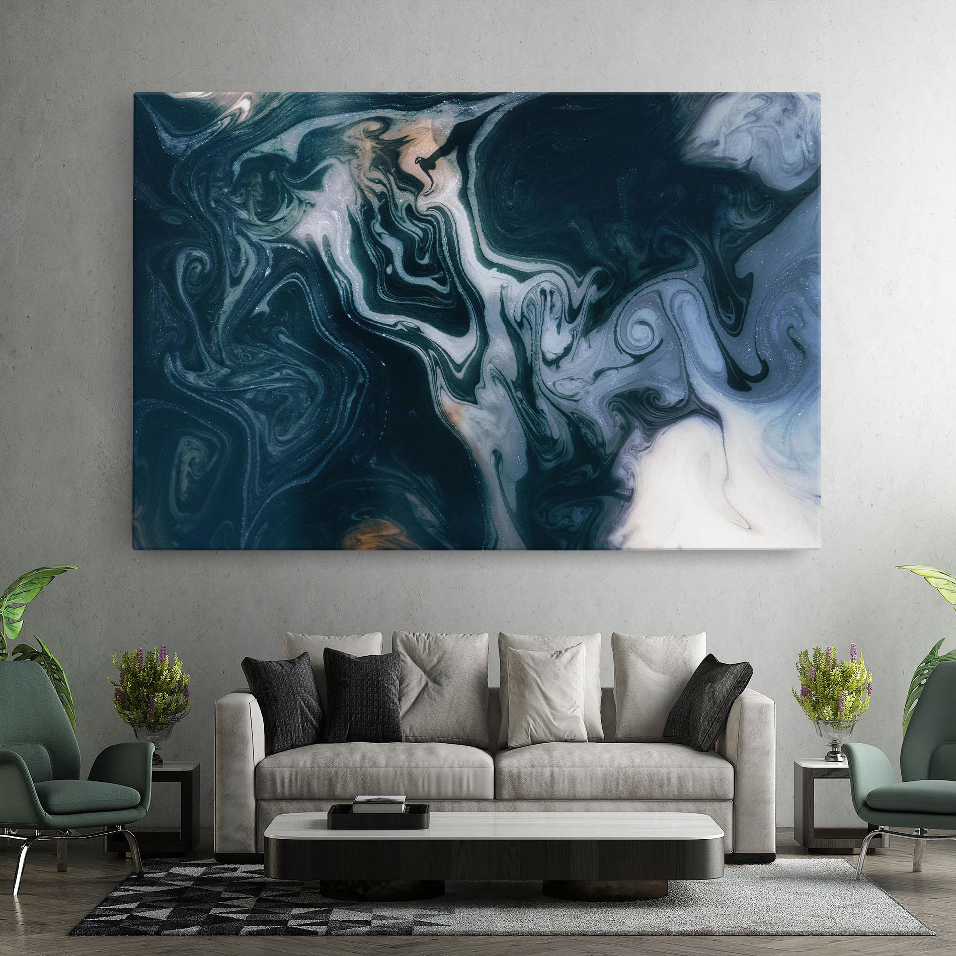 Tablou Canvas Ocean Dark Blue mockup 7