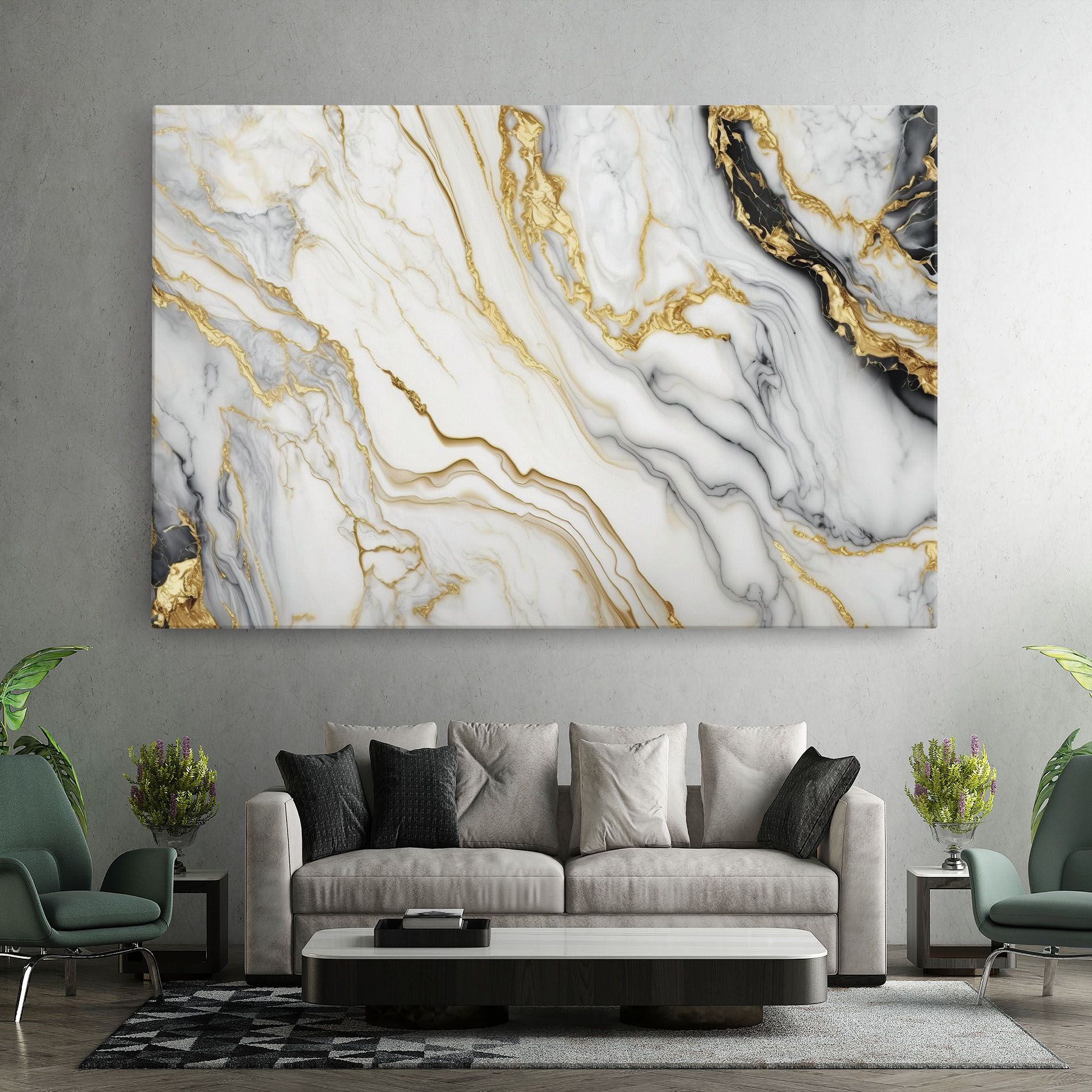 White Golden Marble mockup 7