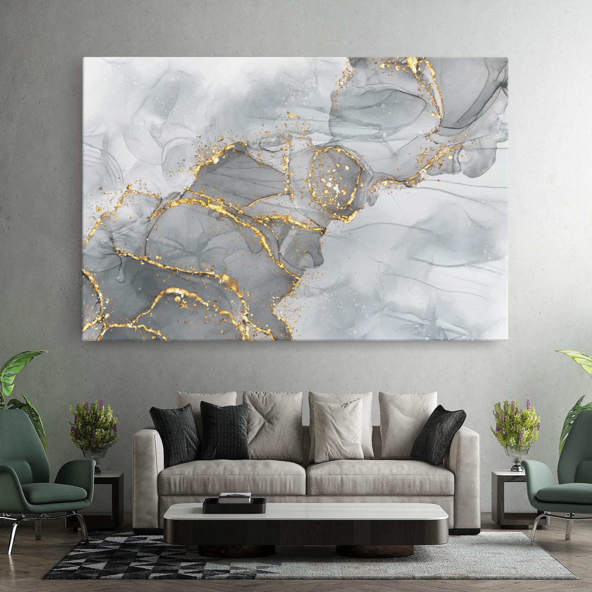 Tablou Canvas White Ink Marble mockup 7