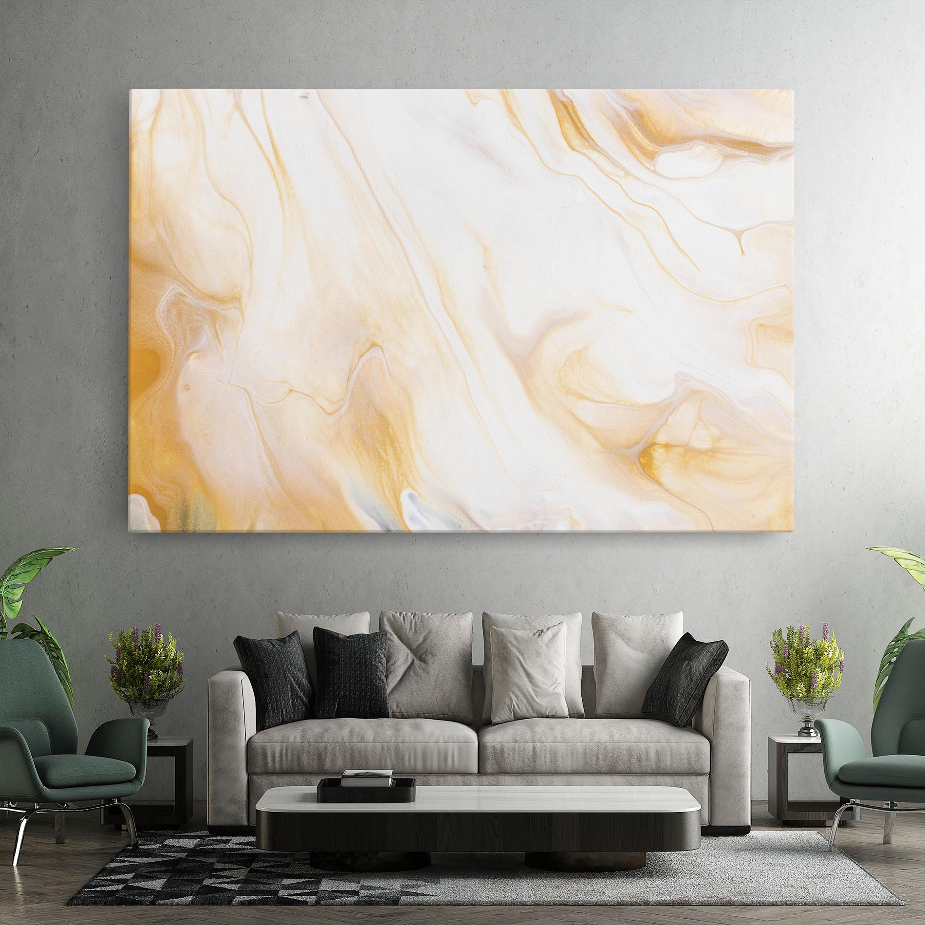 Tablou Canvas White Yellow Marble mockup 7