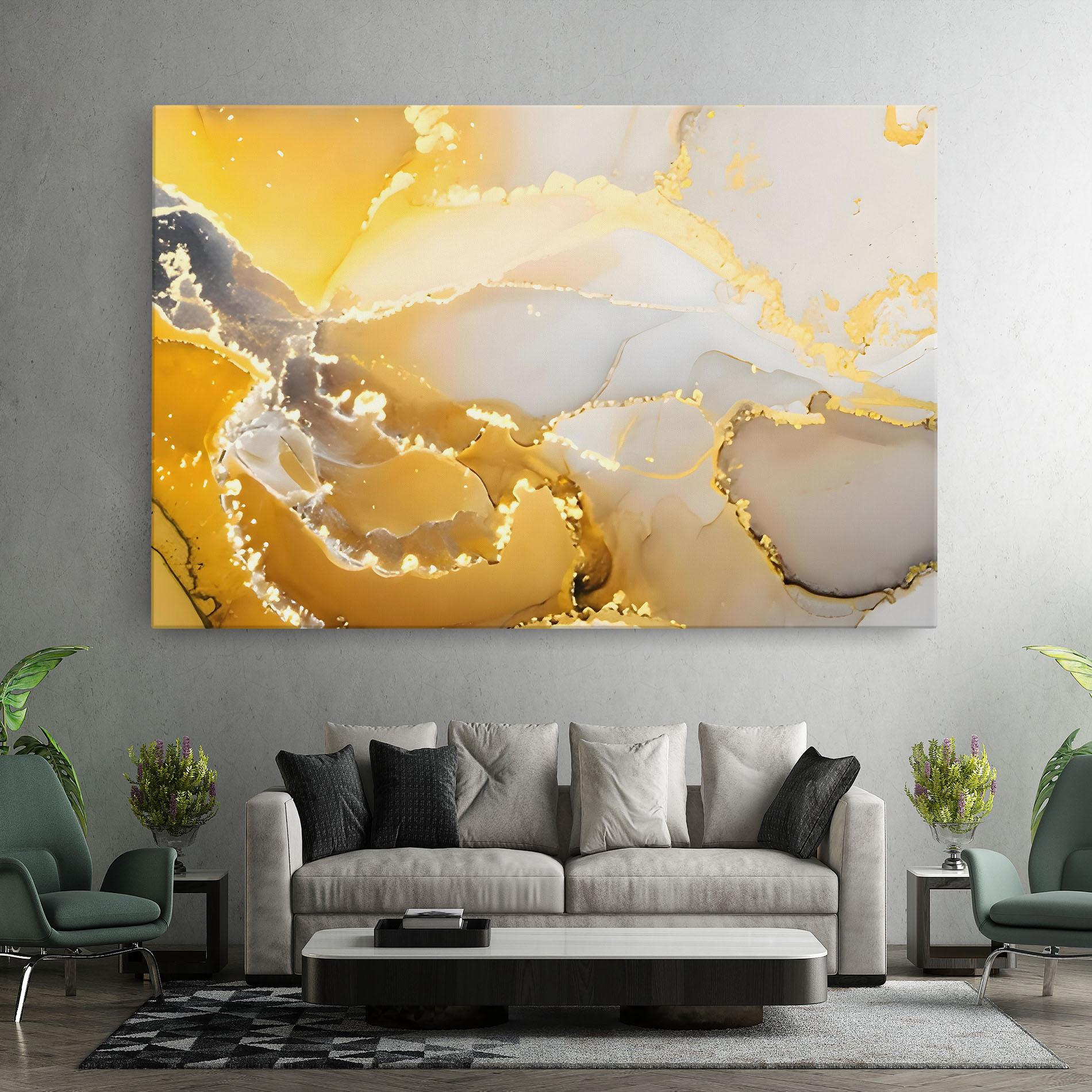 Tablou Canvas Yellow Grey Marble mockup 7