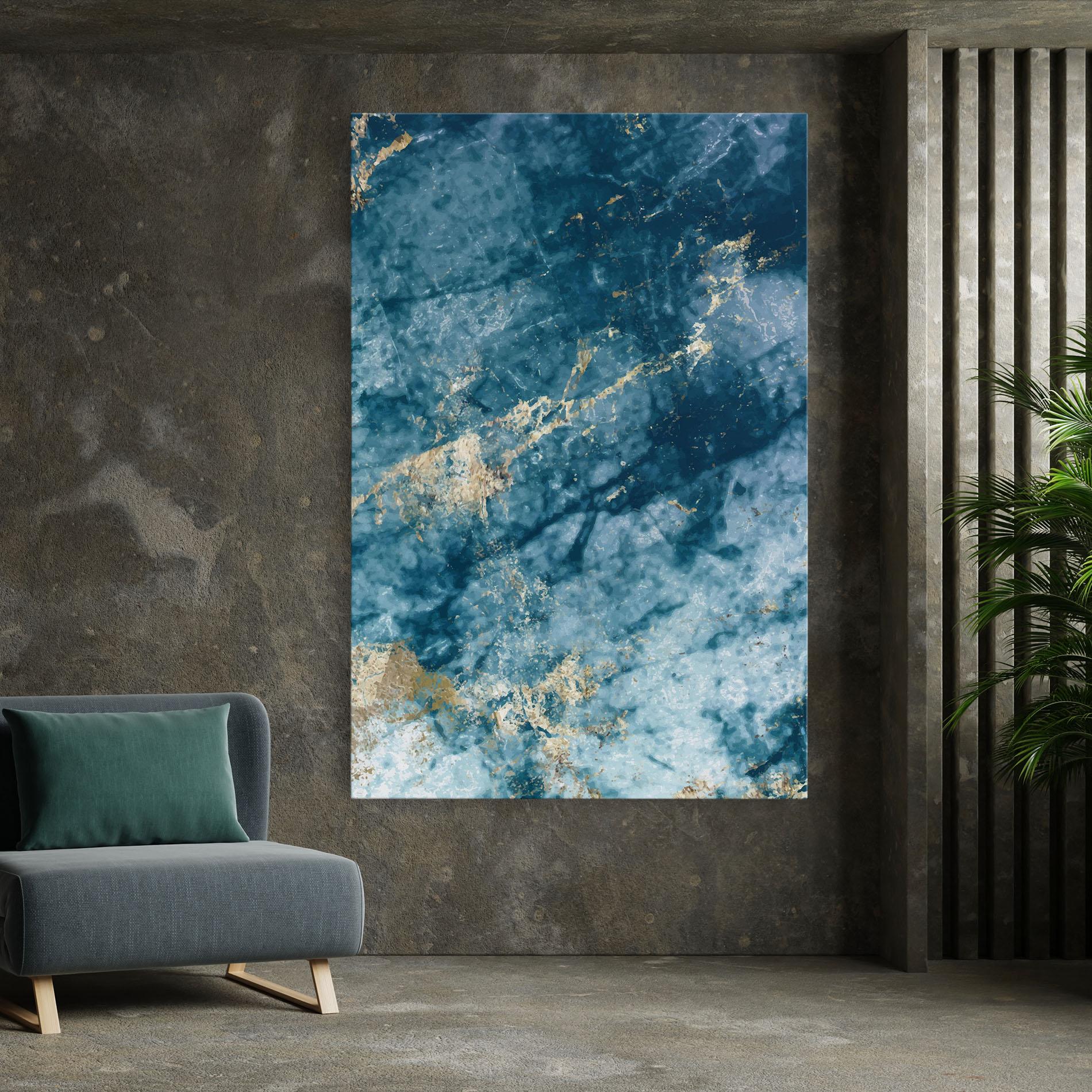 Tablou Canvas Blue Water Marble mockup 7