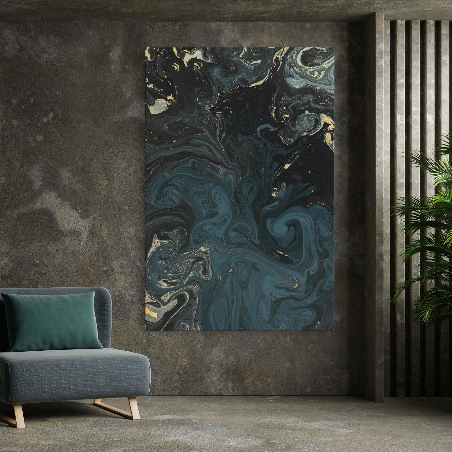 Tablou Canvas Dark Blue Marble mockup 7