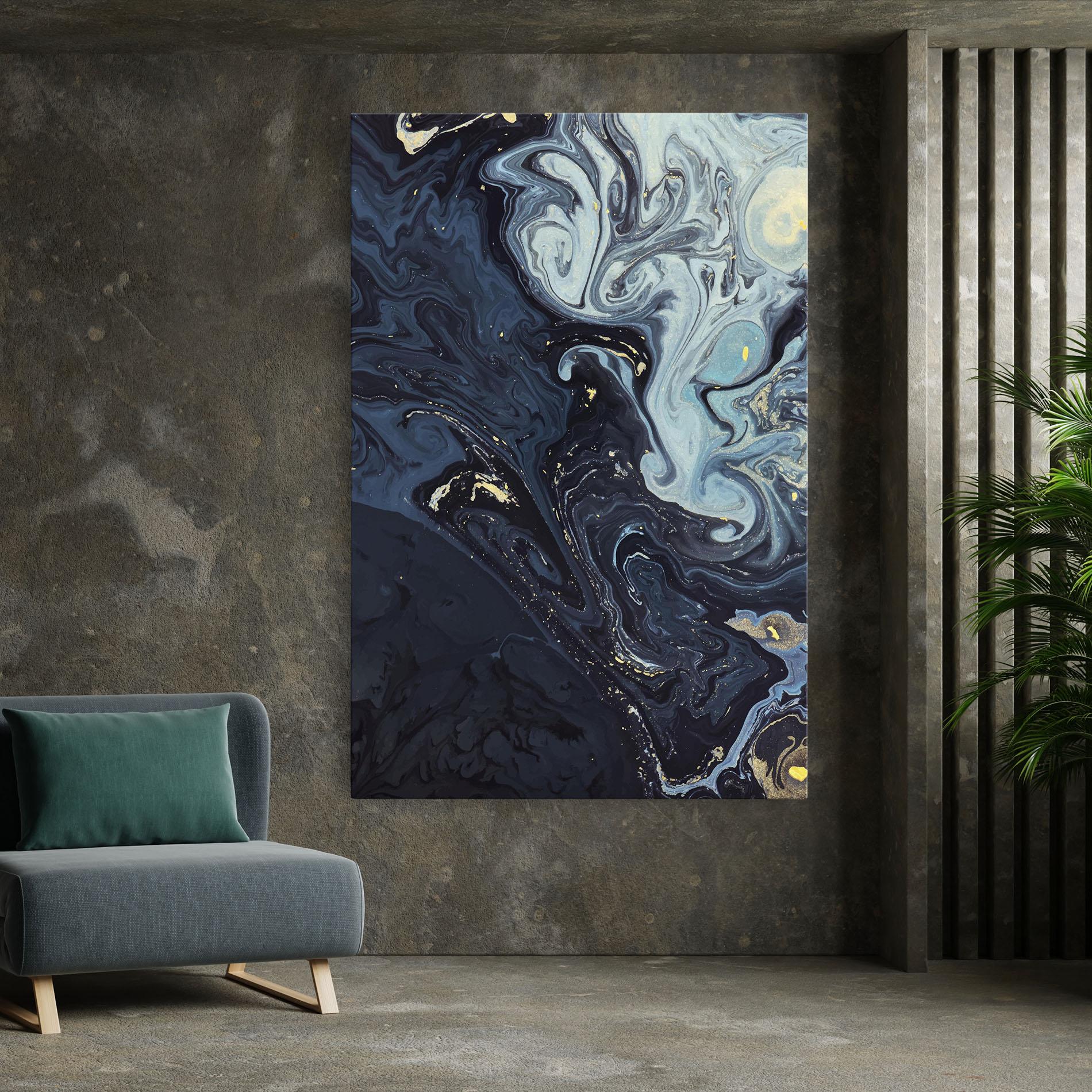 Tablou Canvas Dark Blue Painting mockup 7