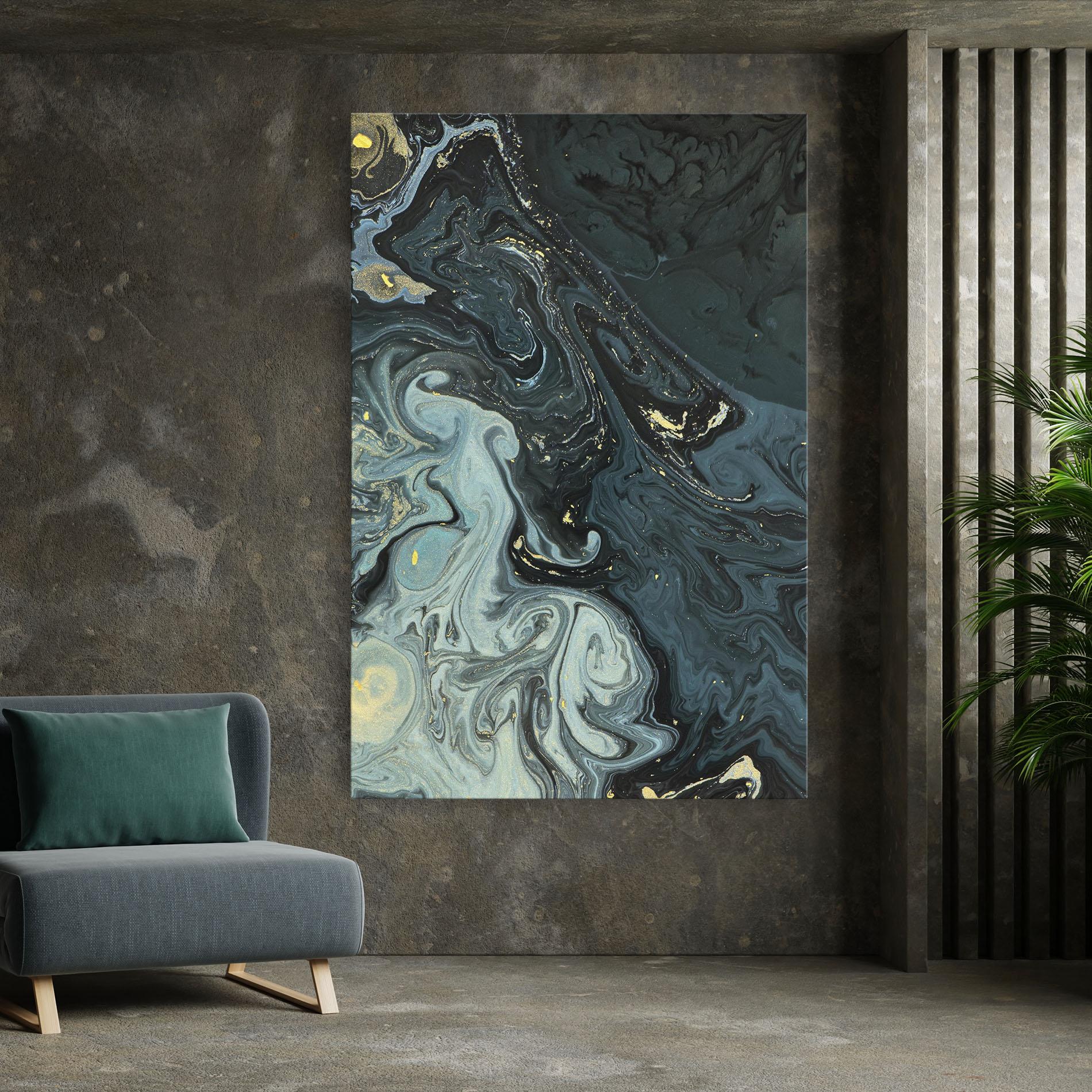 Tablou Canvas Dark Green Painting mockup 7