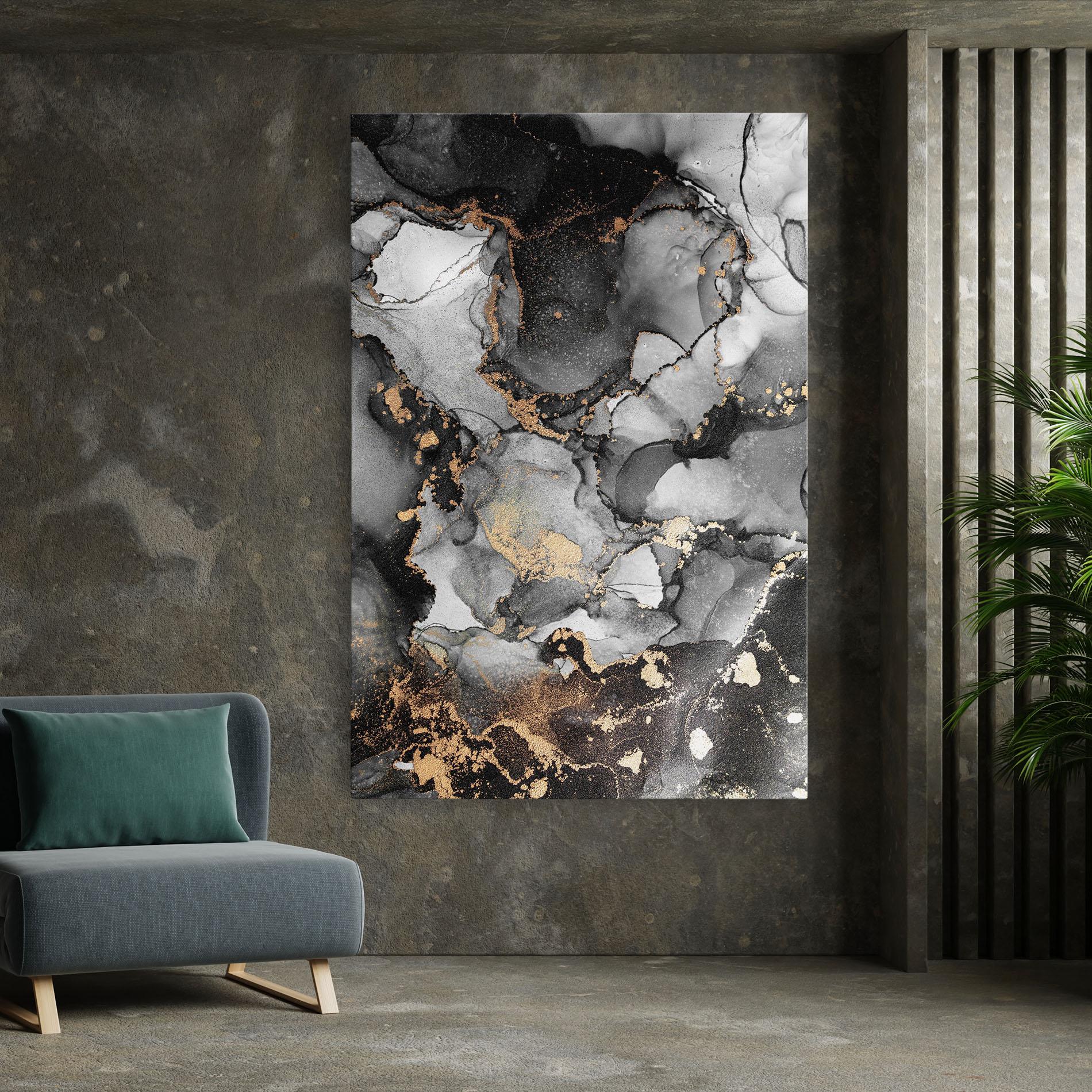 Tablou Canvas Grey Gold Marble mockup 7