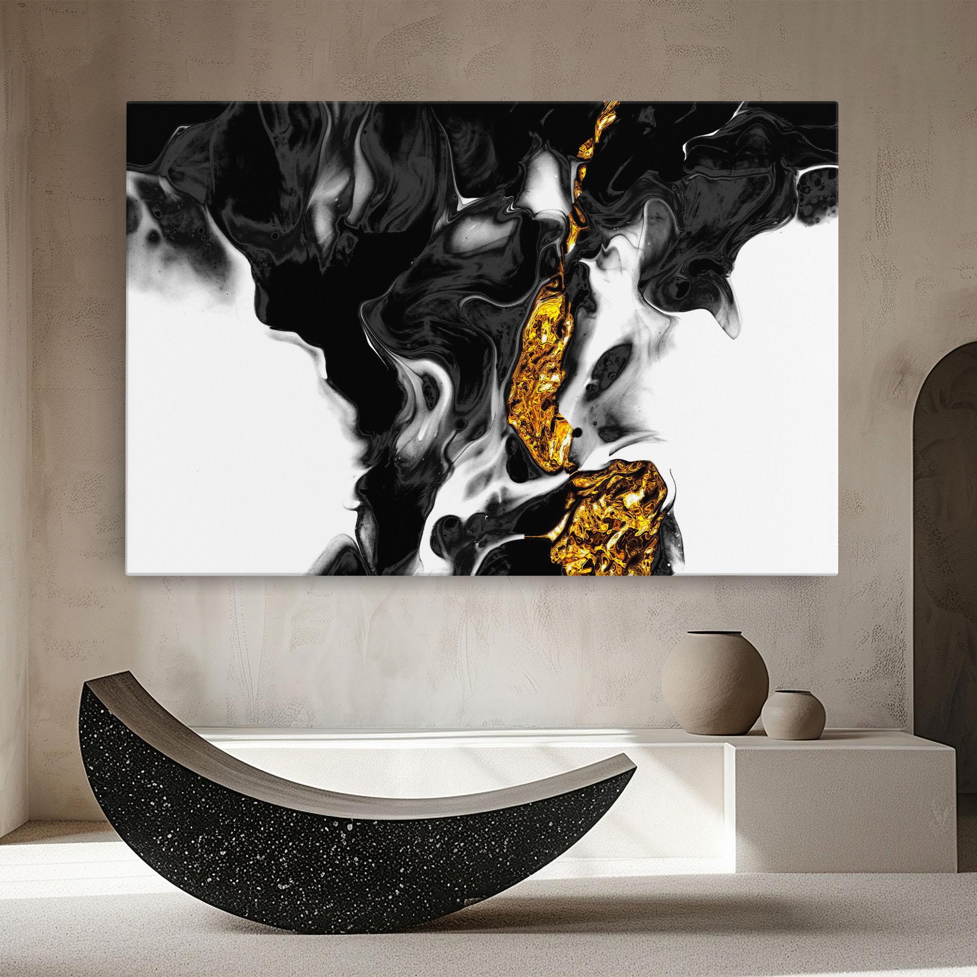 Tablou Canvas Abstract Black And Gold mockup 8