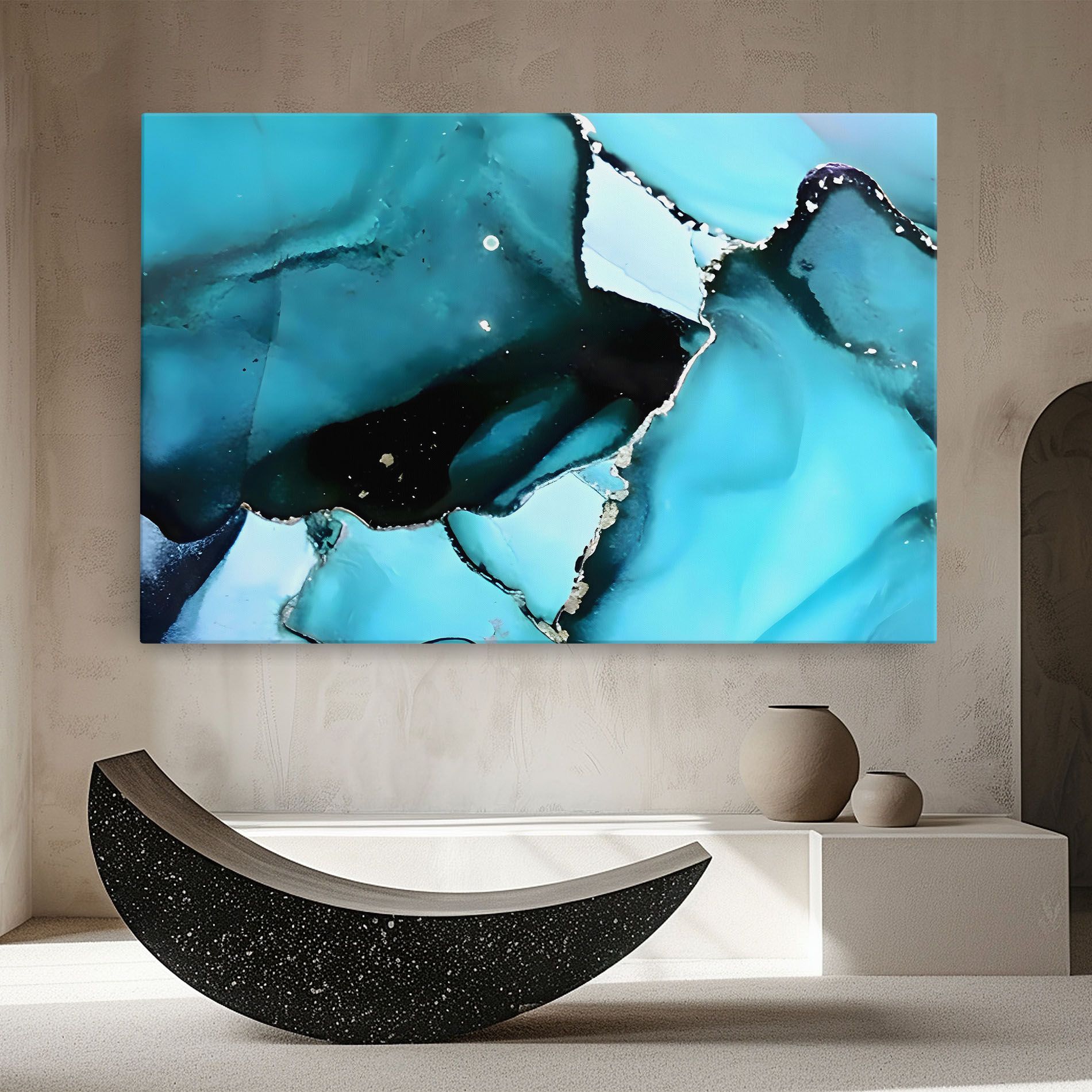 Blue Paint Marble mockup 8