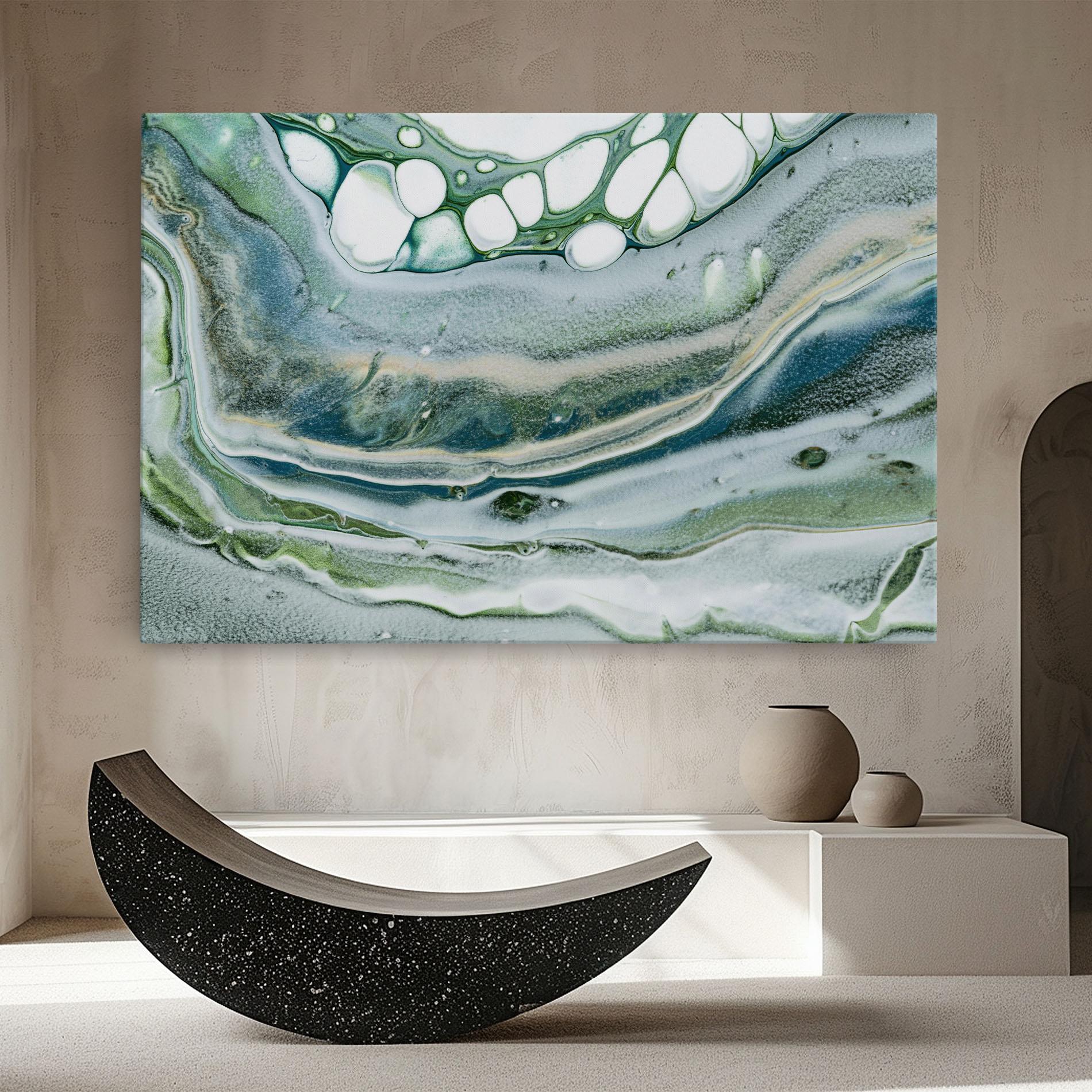 Tablou Canvas Dark Green Liquid mockup 8