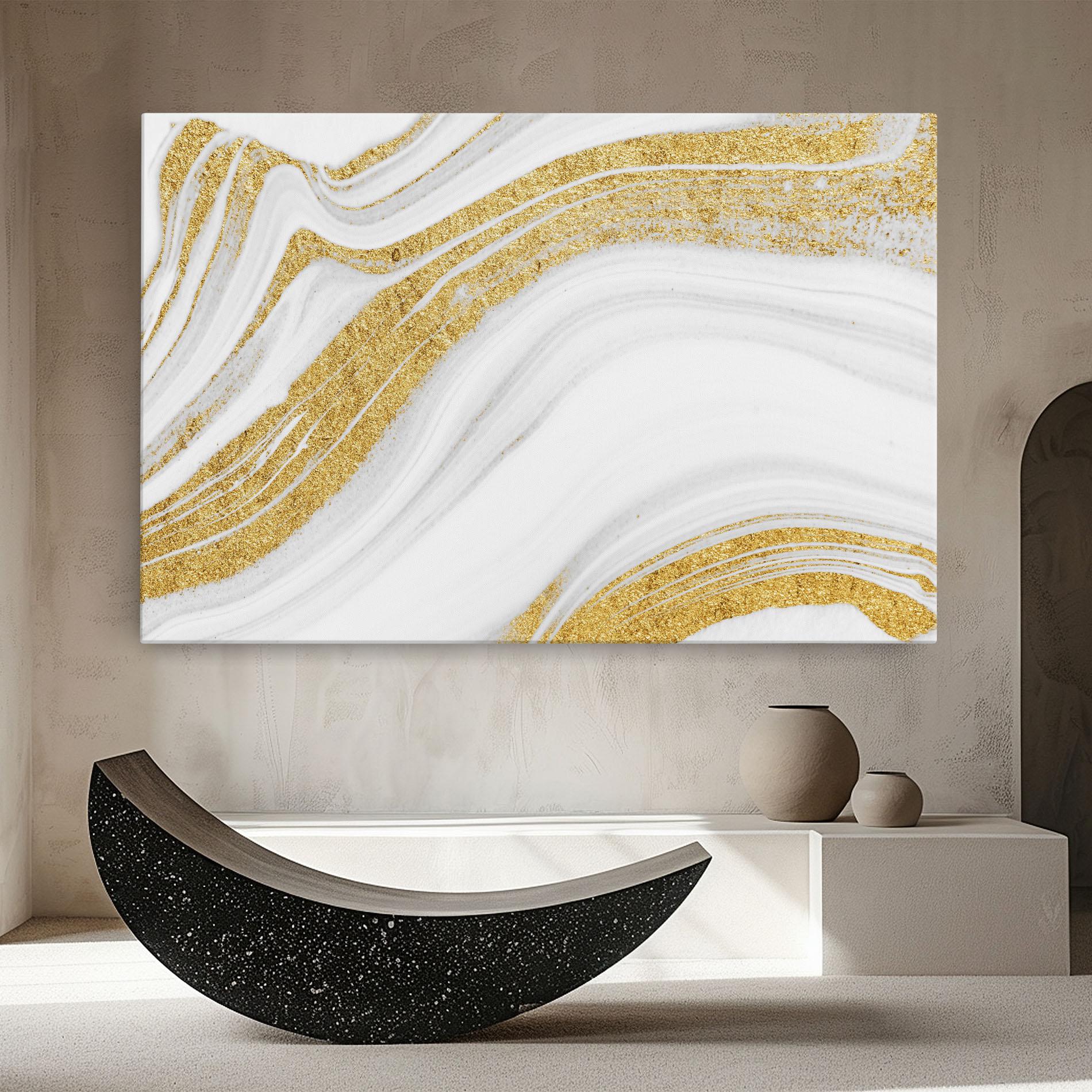 Tablou Canvas Gold Glitter Liquid mockup 8