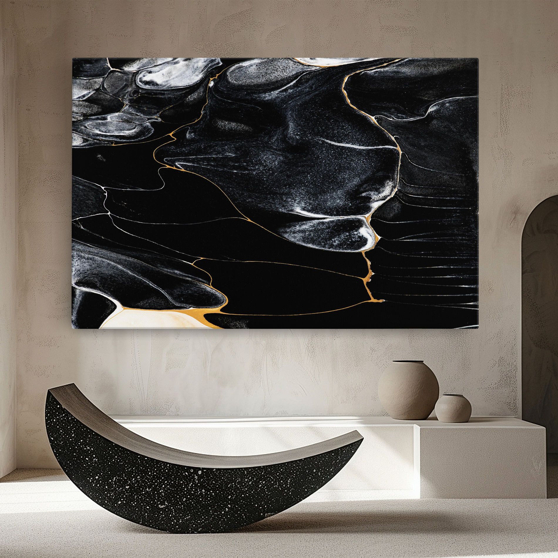 Gold Lines On Black mockup 8