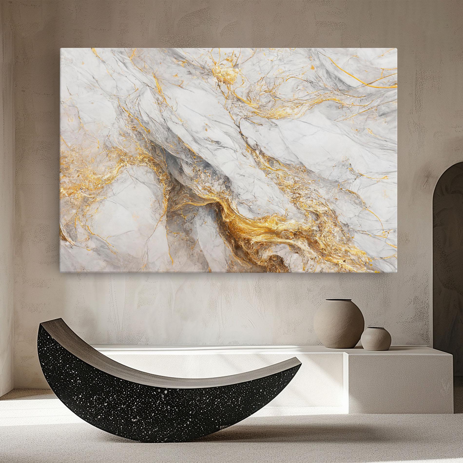 Tablou Canvas Gold Liquid Grey Marble mockup 8