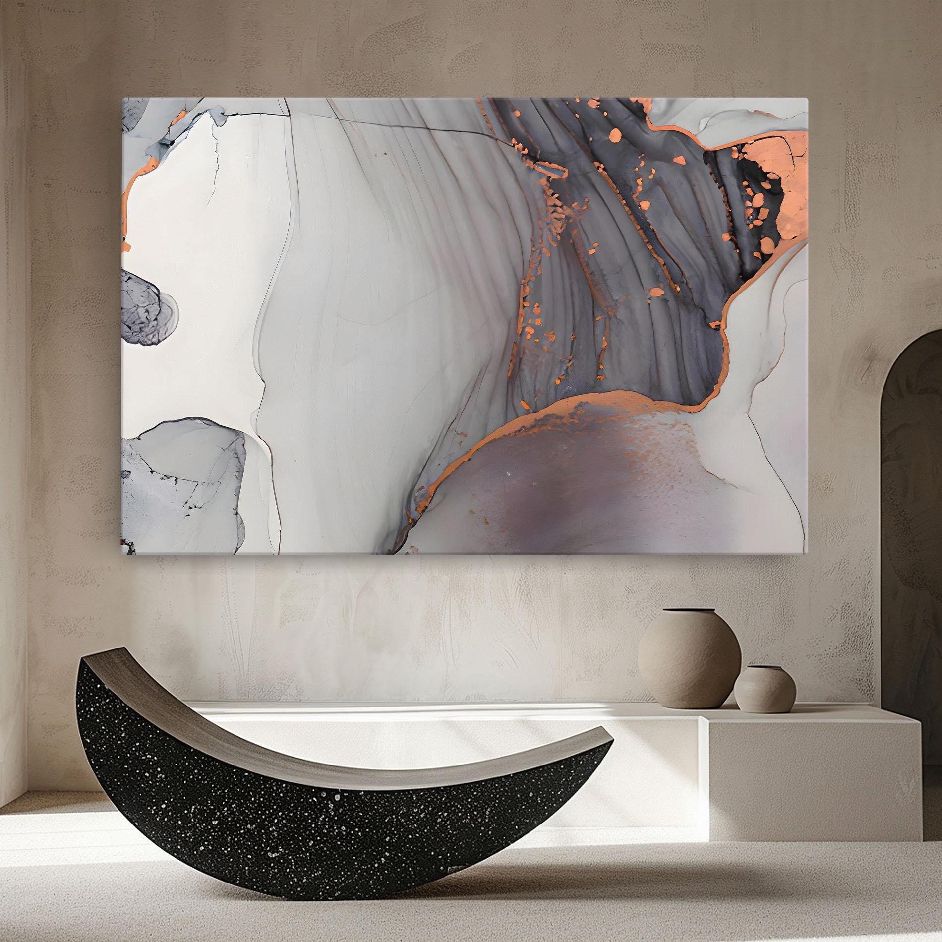 Tablou Canvas Grey Pink Liquid Marble mockup 8