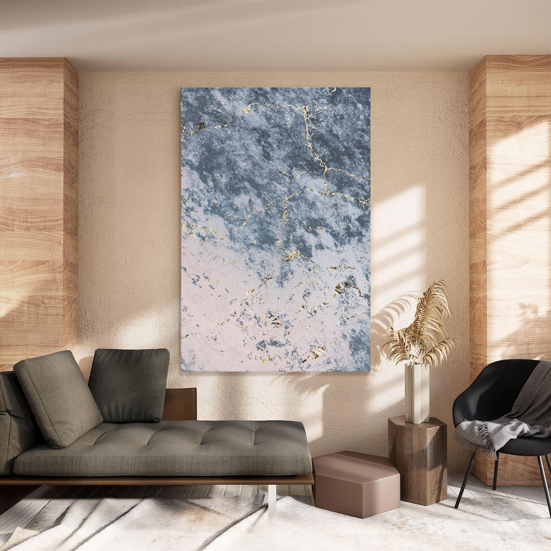 Tablou Canvas Blue Golden Lines mockup 8