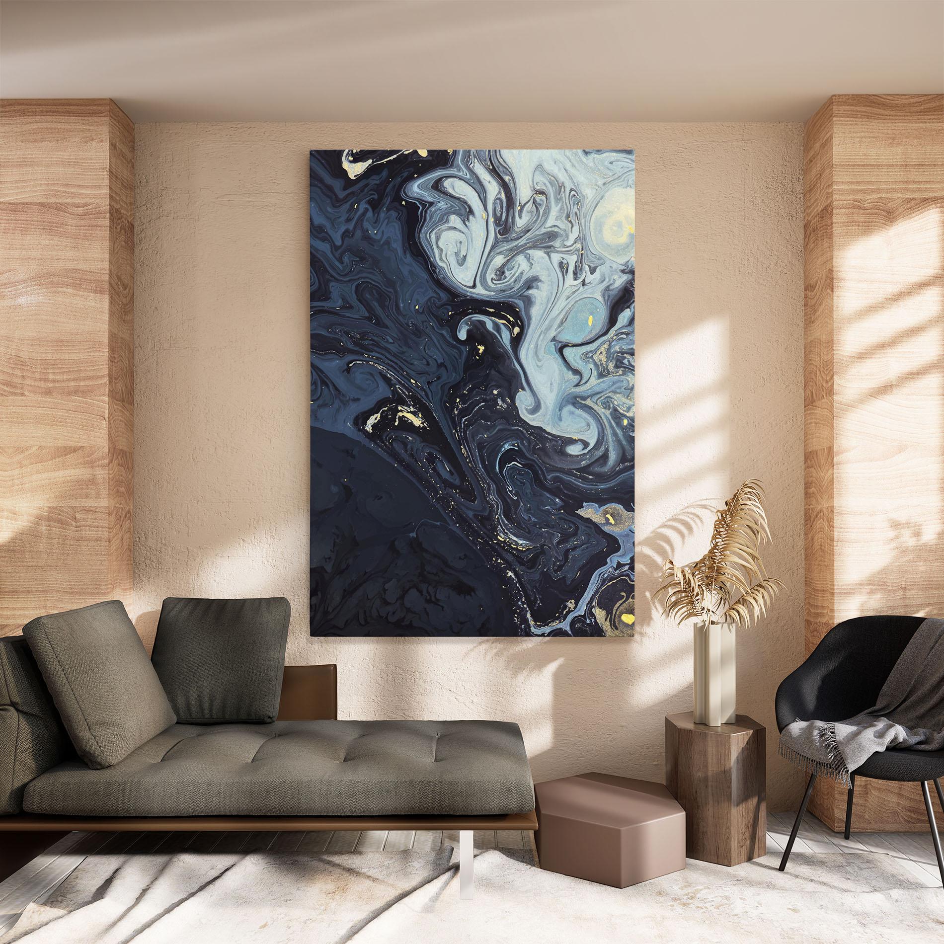 Tablou Canvas Dark Blue Painting mockup 8