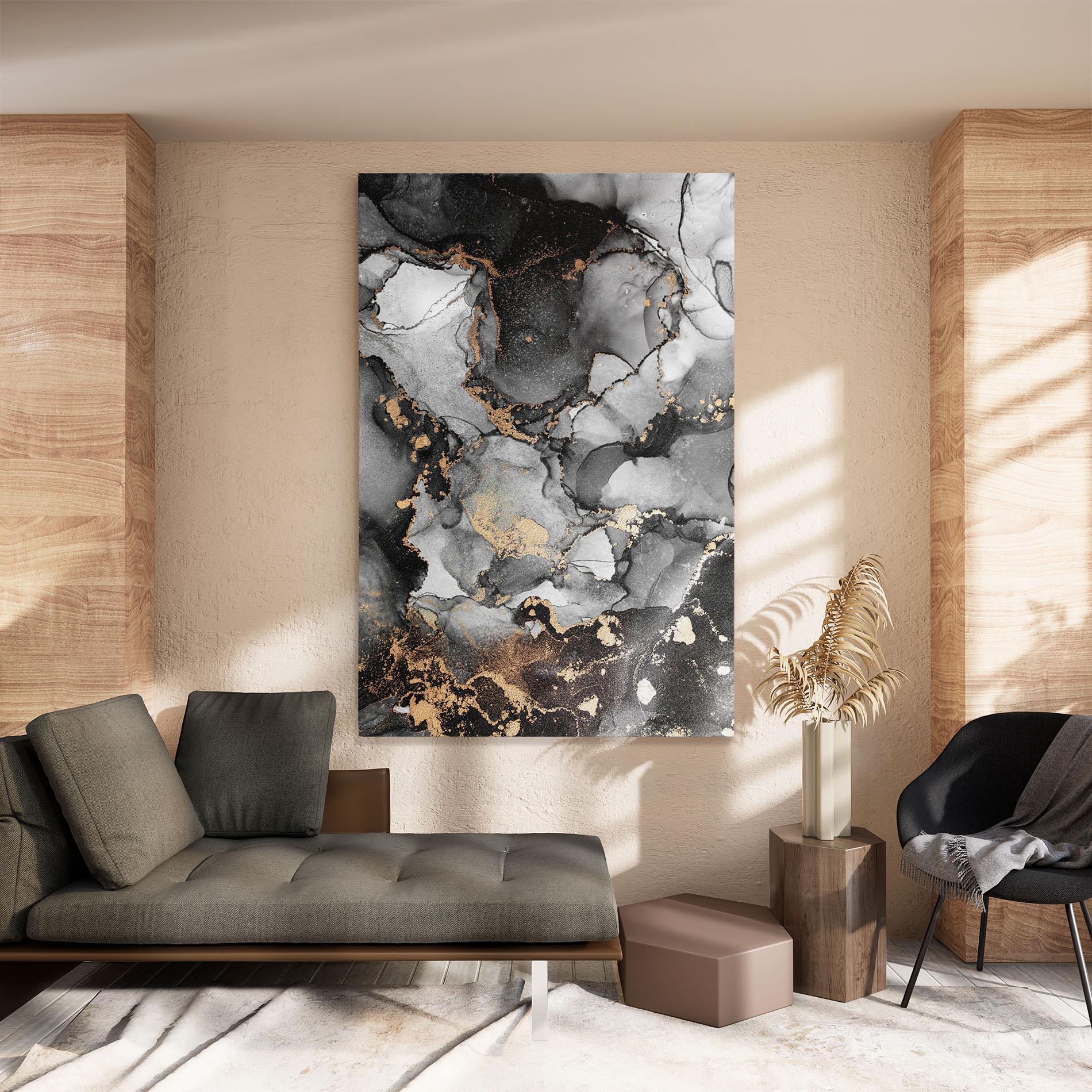 Tablou Canvas Grey Gold Marble mockup 8