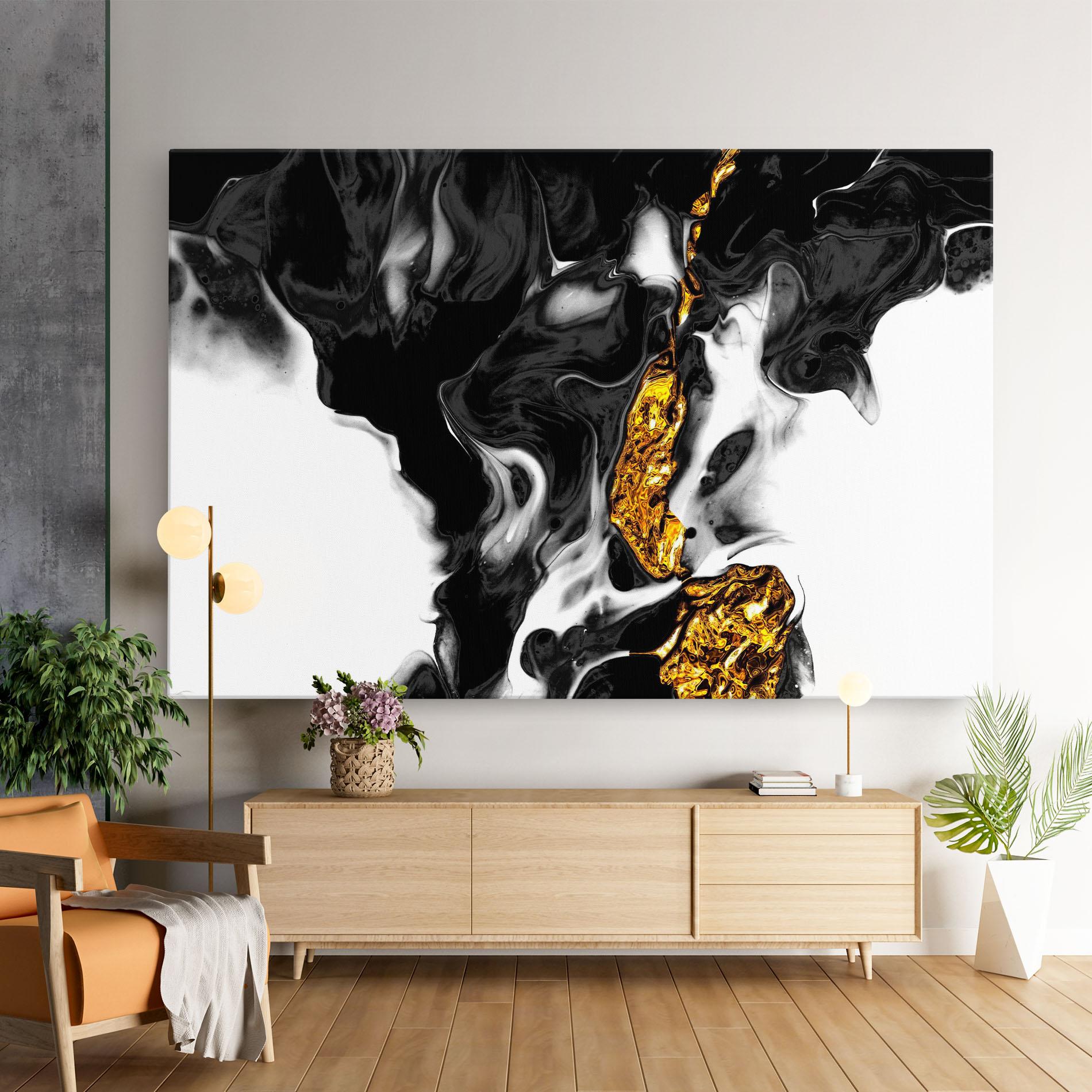 Tablou Canvas Abstract Black And Gold mockup 9
