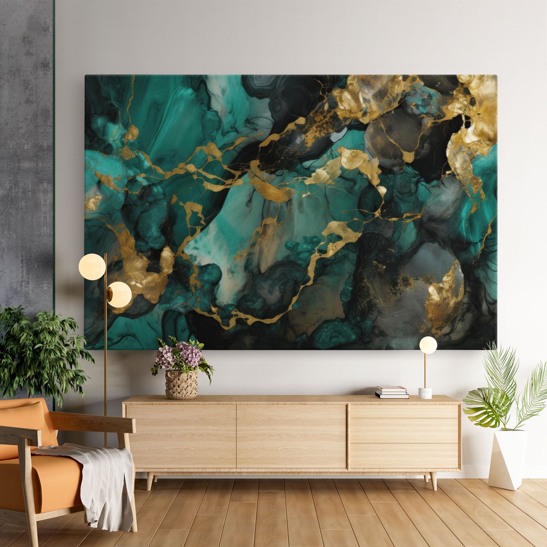 Dark Green Golden Marble mockup 9