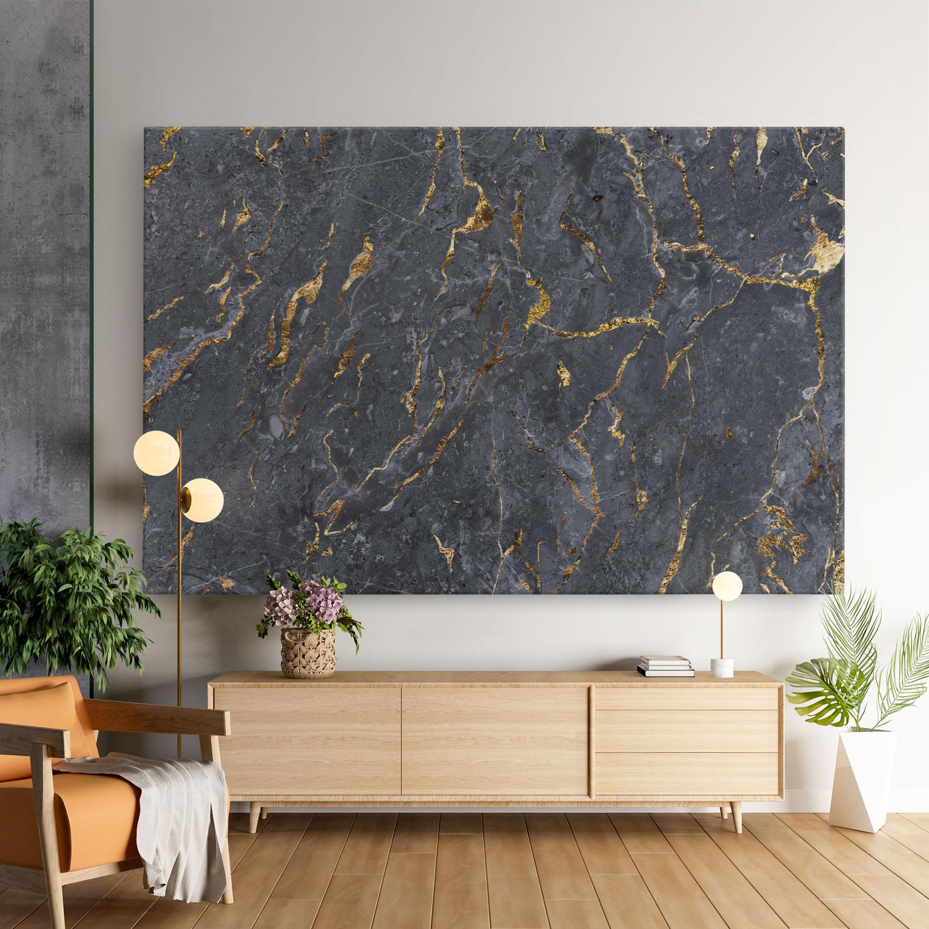 Tablou Canvas Gold Grey Marble mockup 9