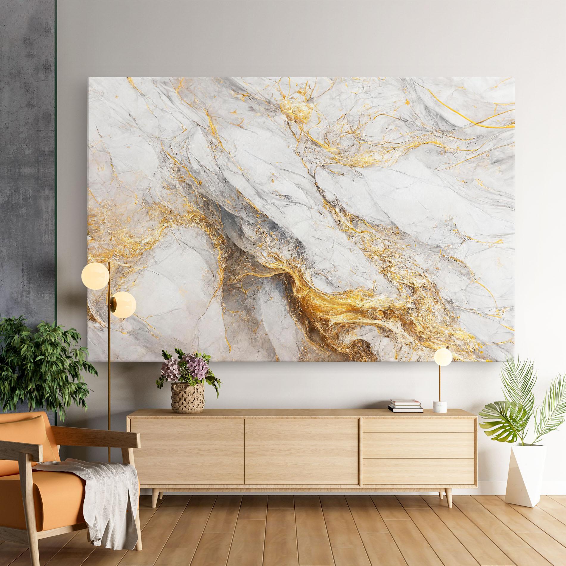 Tablou Canvas Gold Liquid Grey Marble mockup 9