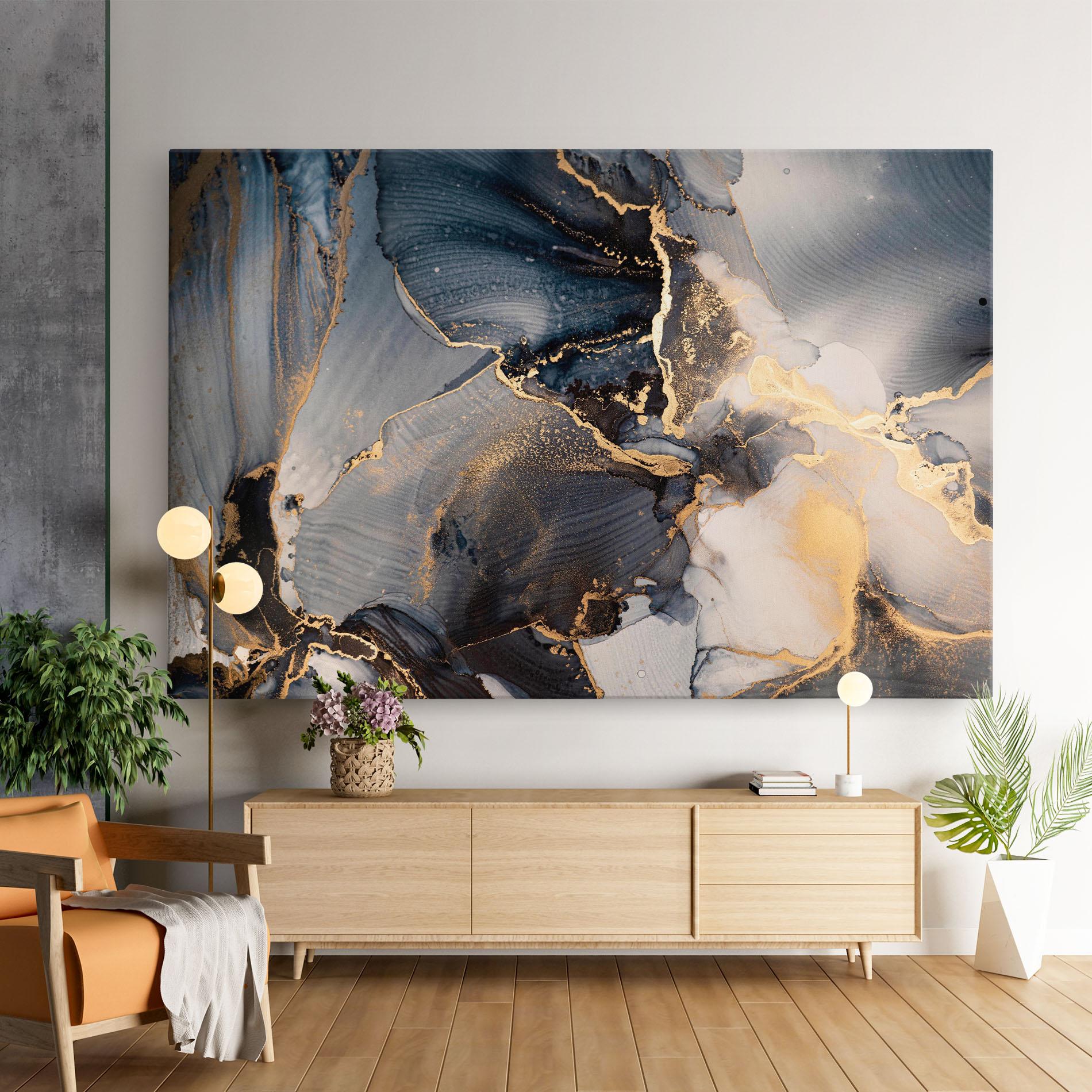 Tablou Canvas Golden Abstract Marble mockup 9