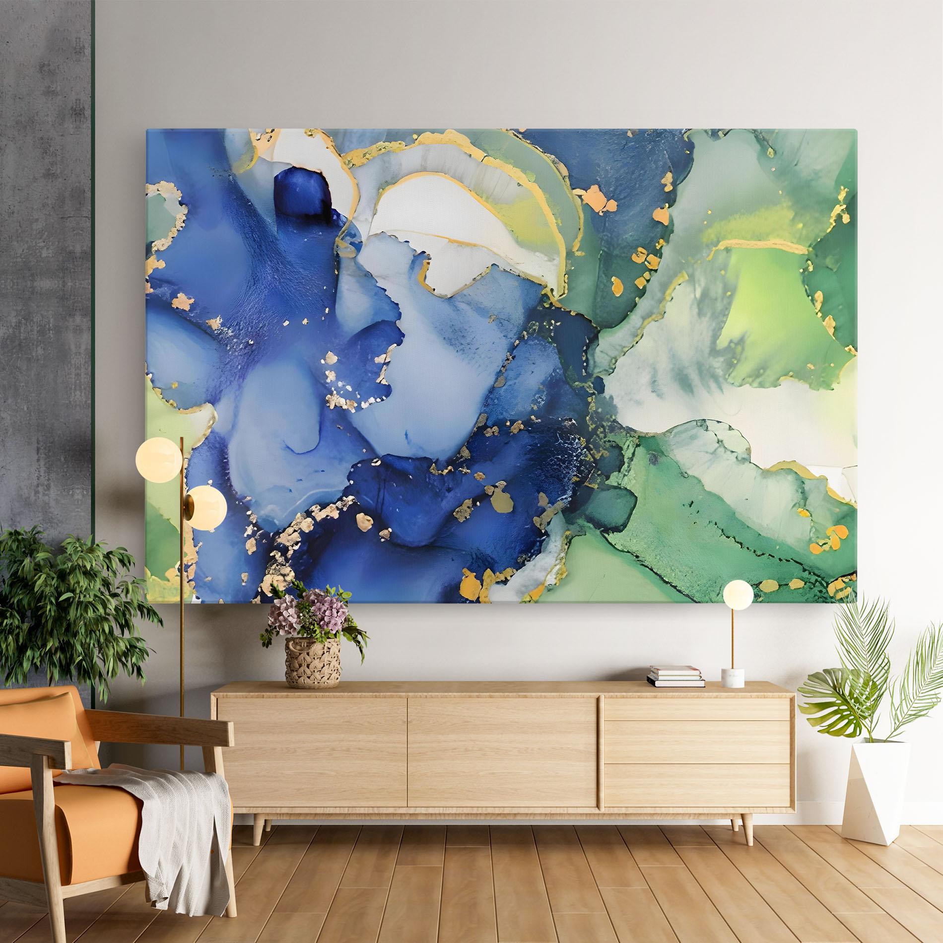 Tablou Canvas Green Paint Marble mockup 9
