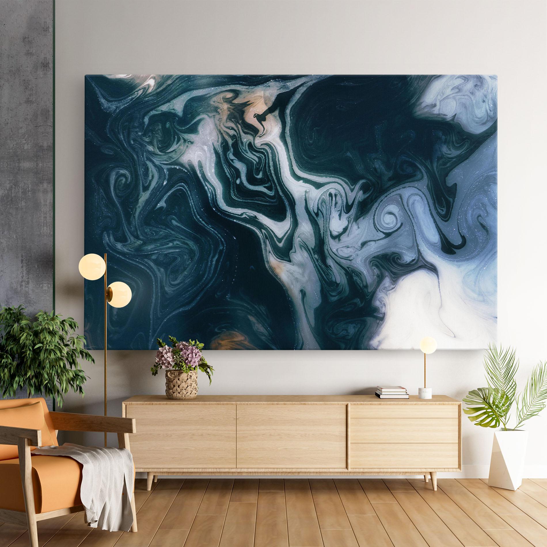 Tablou Canvas Ocean Dark Blue mockup 9