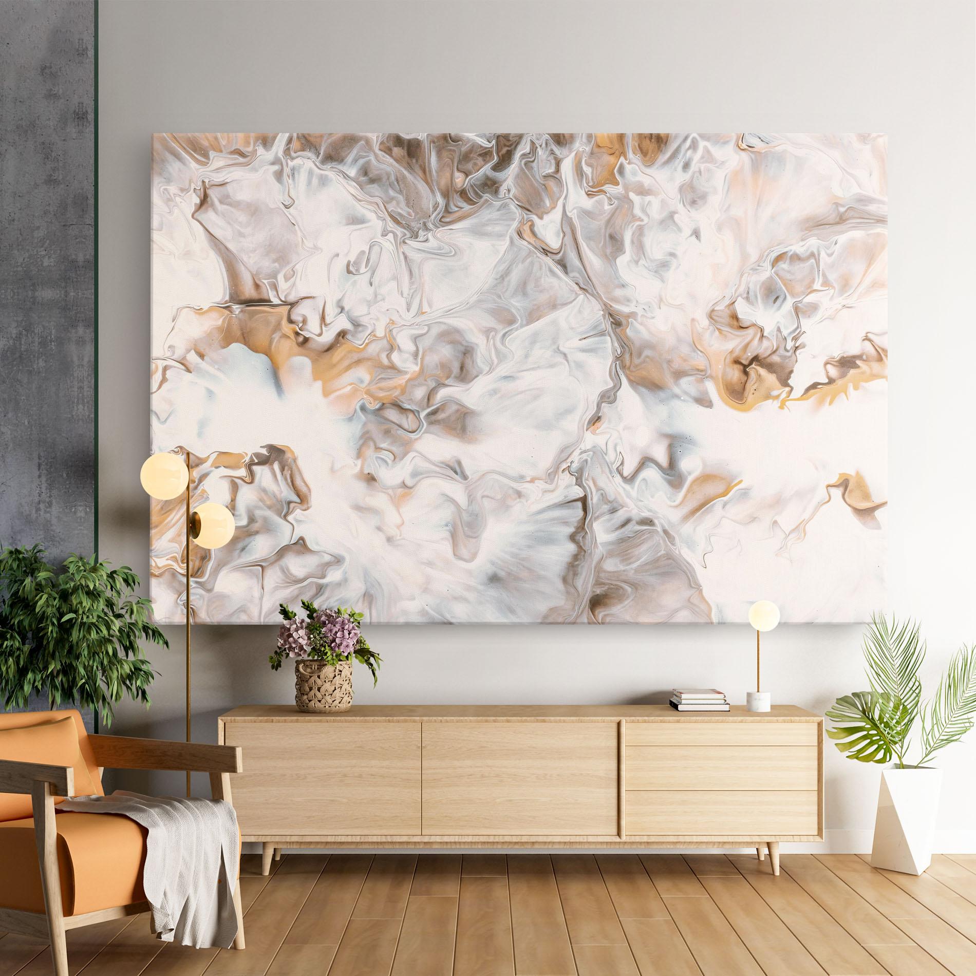 Tablou Canvas White Gold Abstract mockup 9