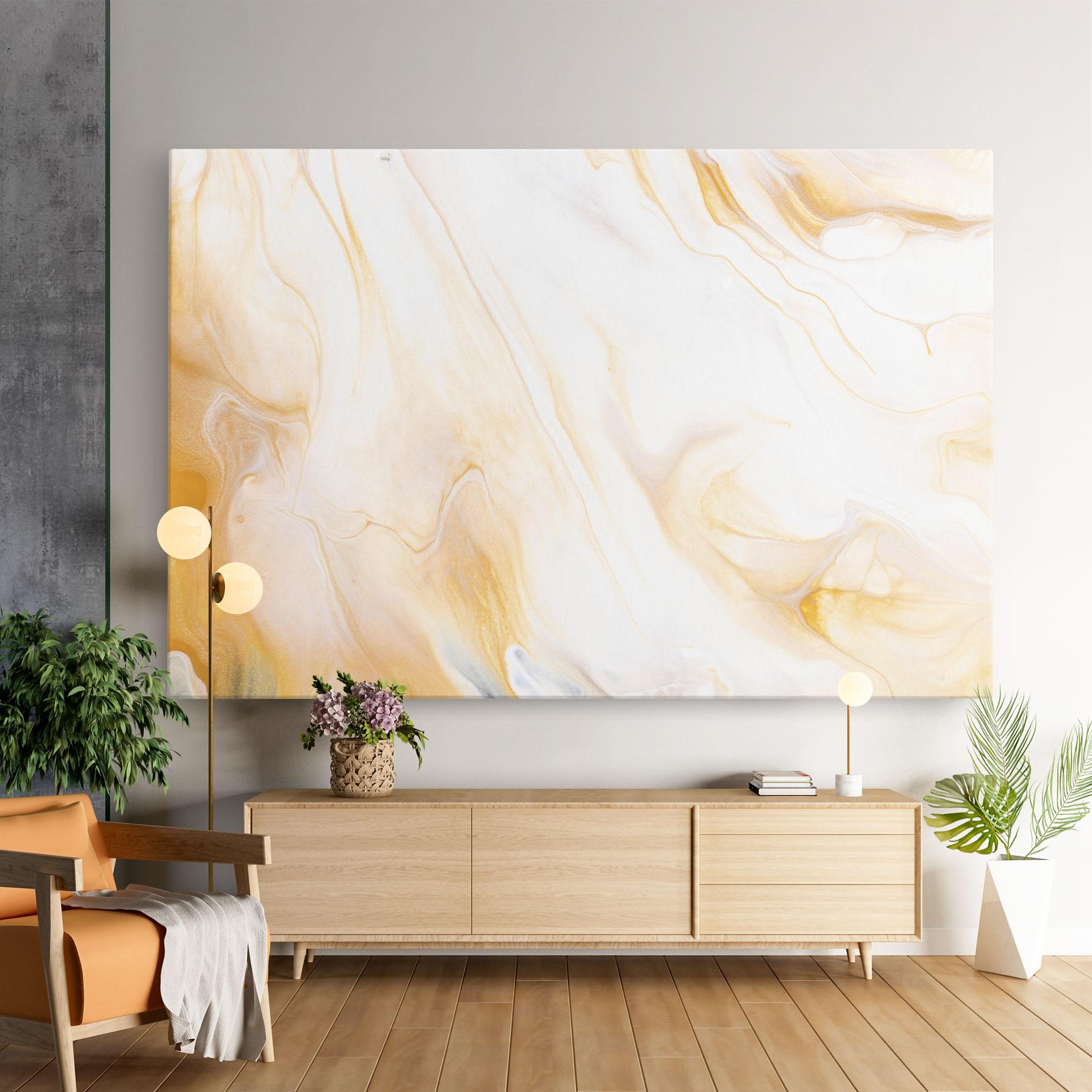 Tablou Canvas White Yellow Marble mockup 9