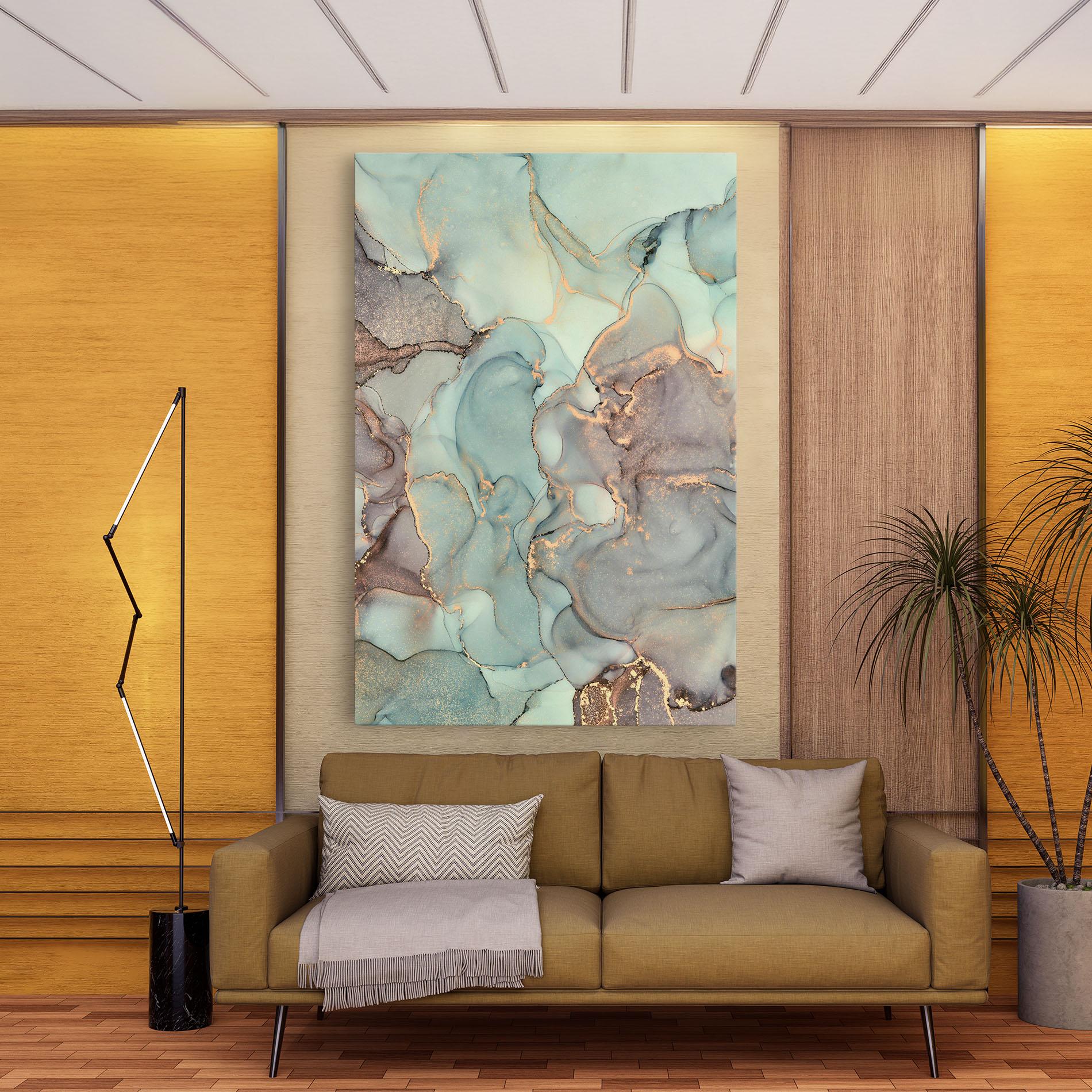 Tablou Canvas Abstract Turquoise Marble mockup 9