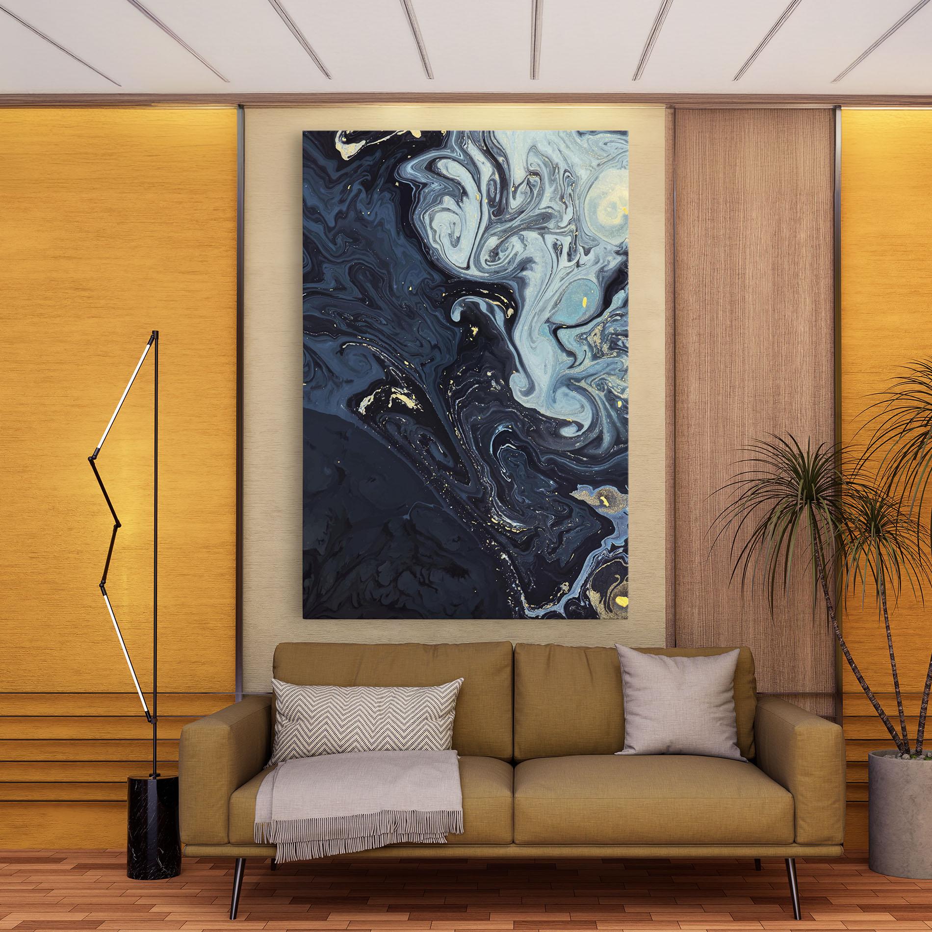 Tablou Canvas Dark Blue Painting mockup 9