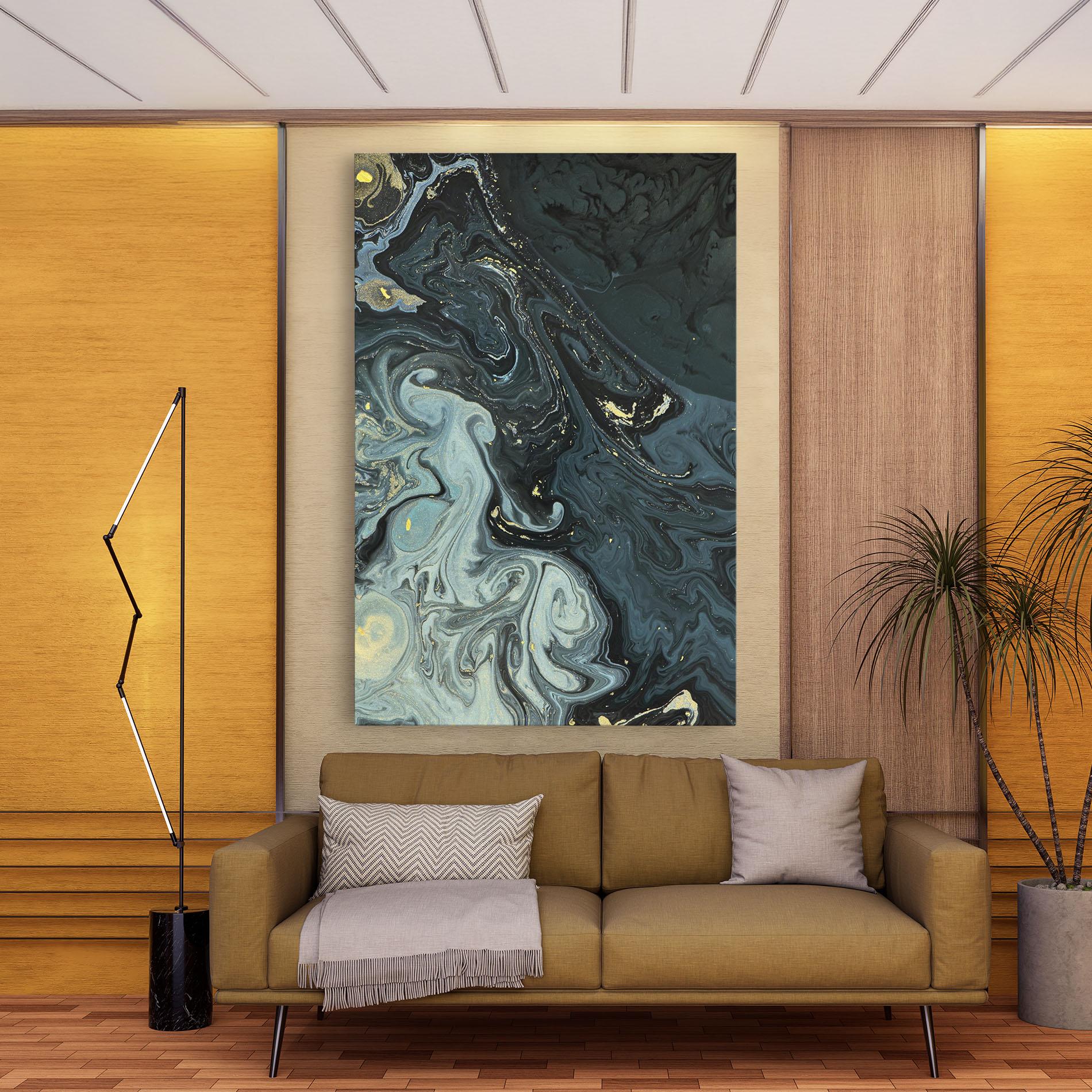 Tablou Canvas Dark Green Painting mockup 9