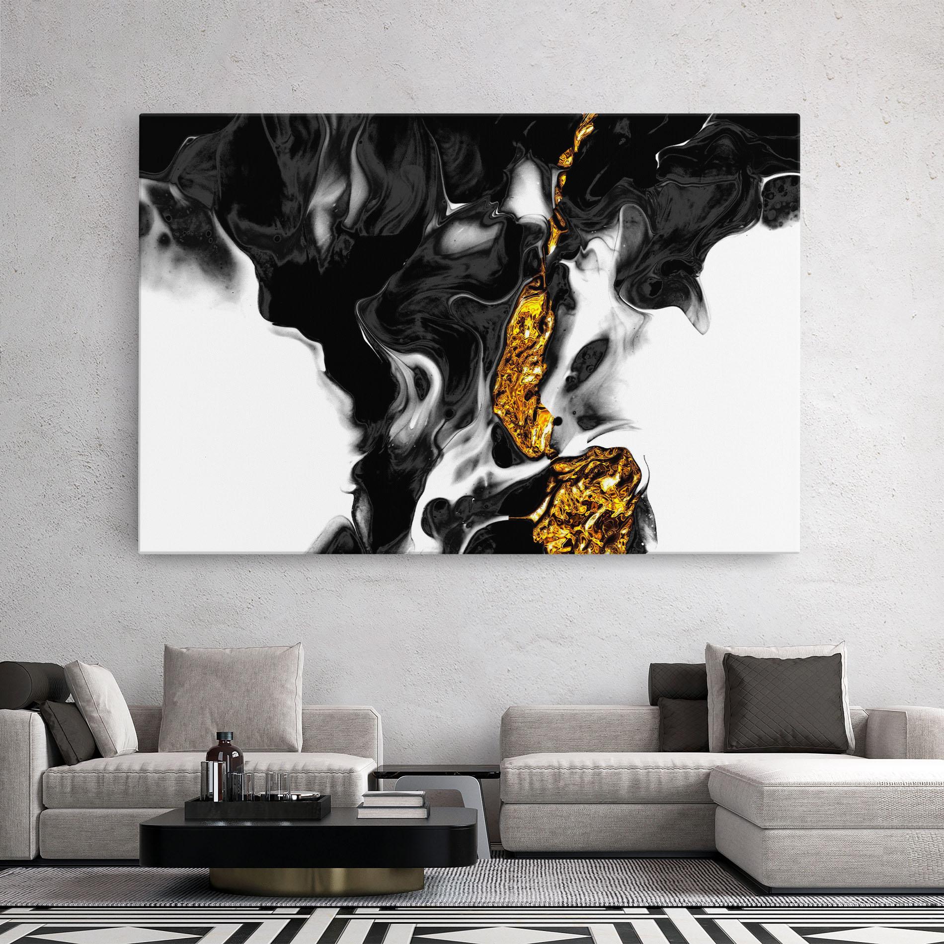Tablou Canvas Abstract Black And Gold mockup 2