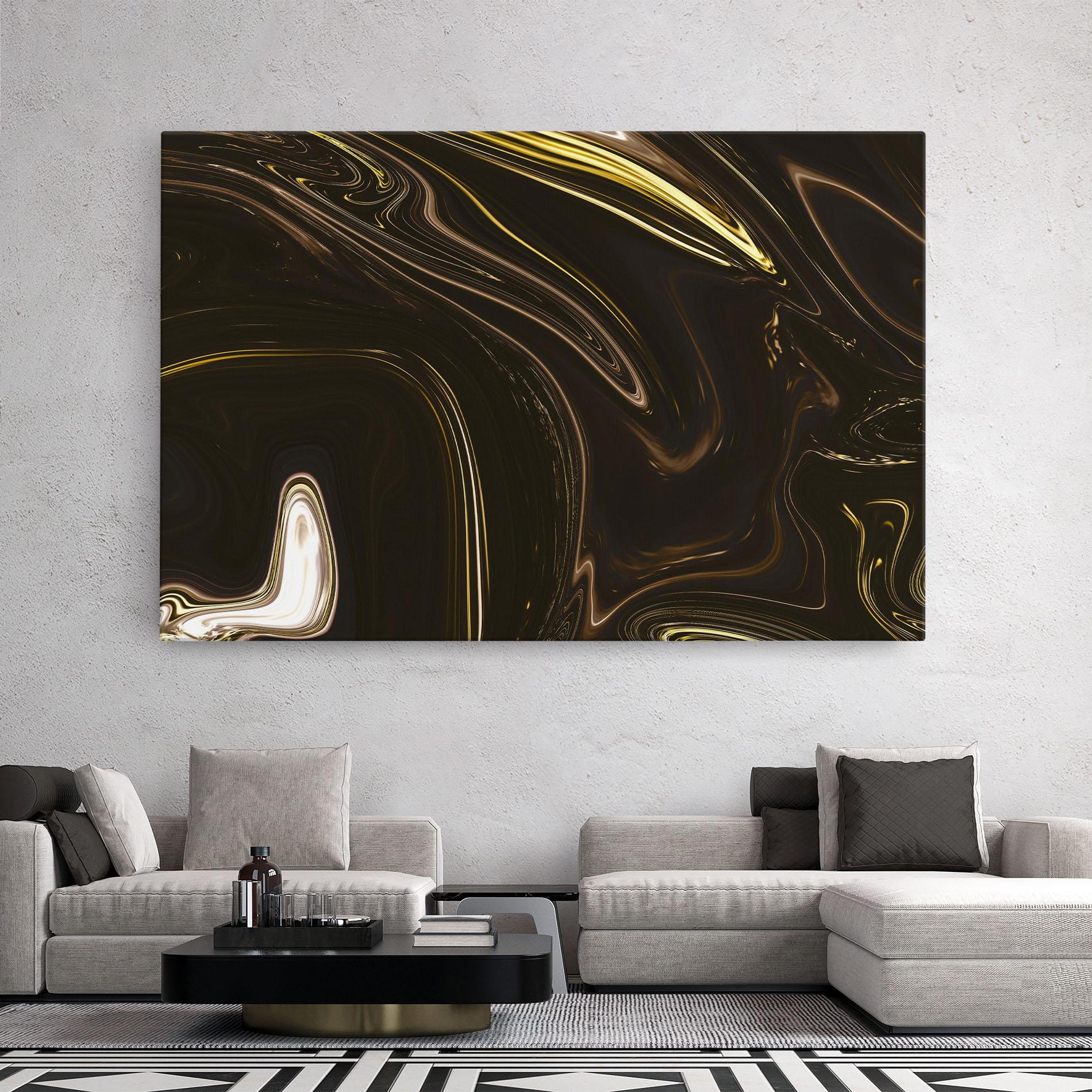 Tablou Canvas Black Gold Marble mockup 2