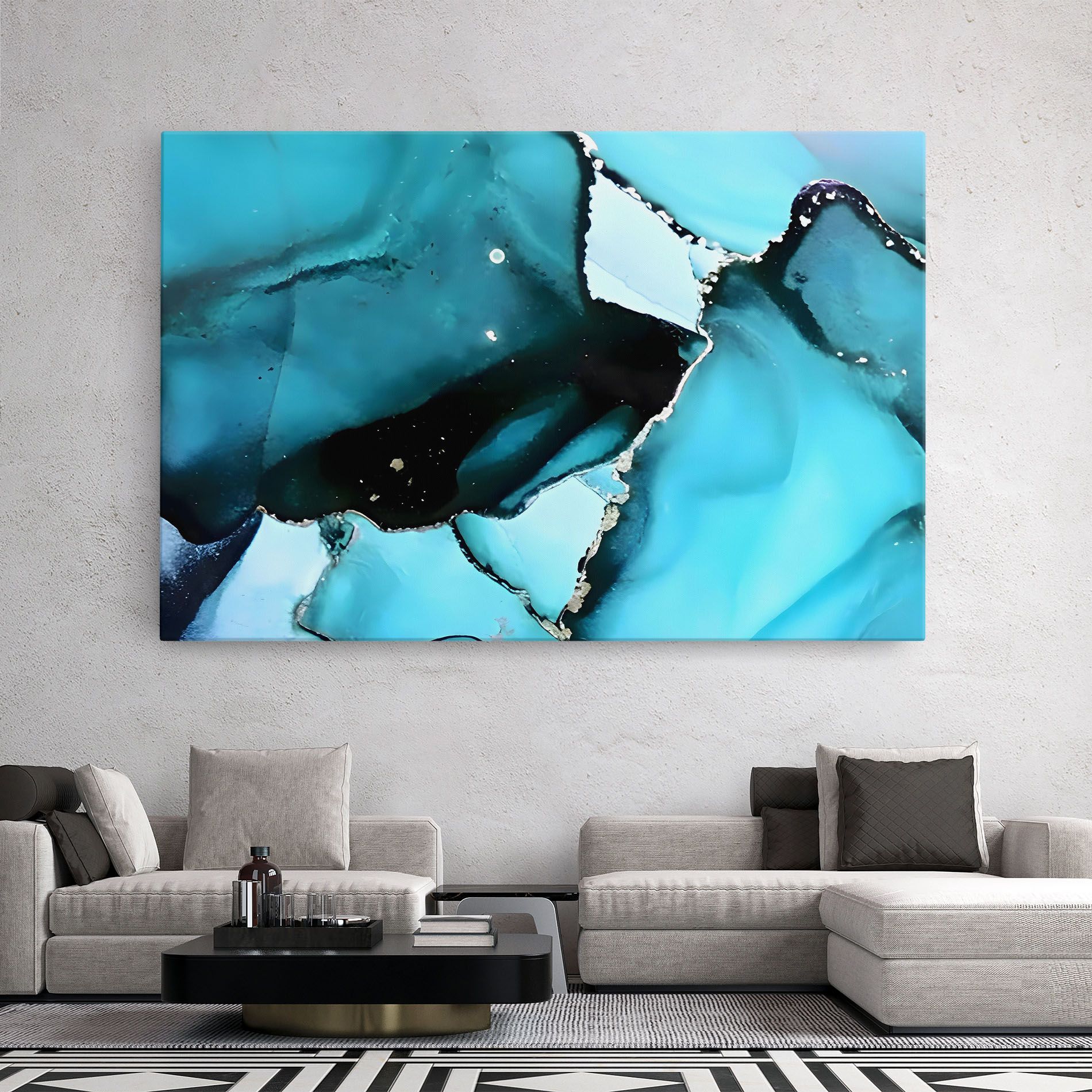 Blue Paint Marble mockup 2