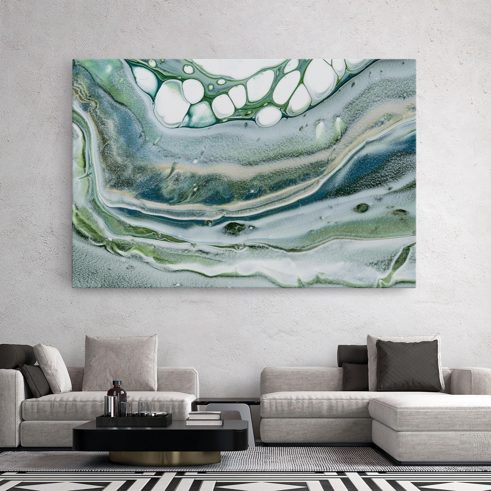 Tablou Canvas Dark Green Liquid mockup 2