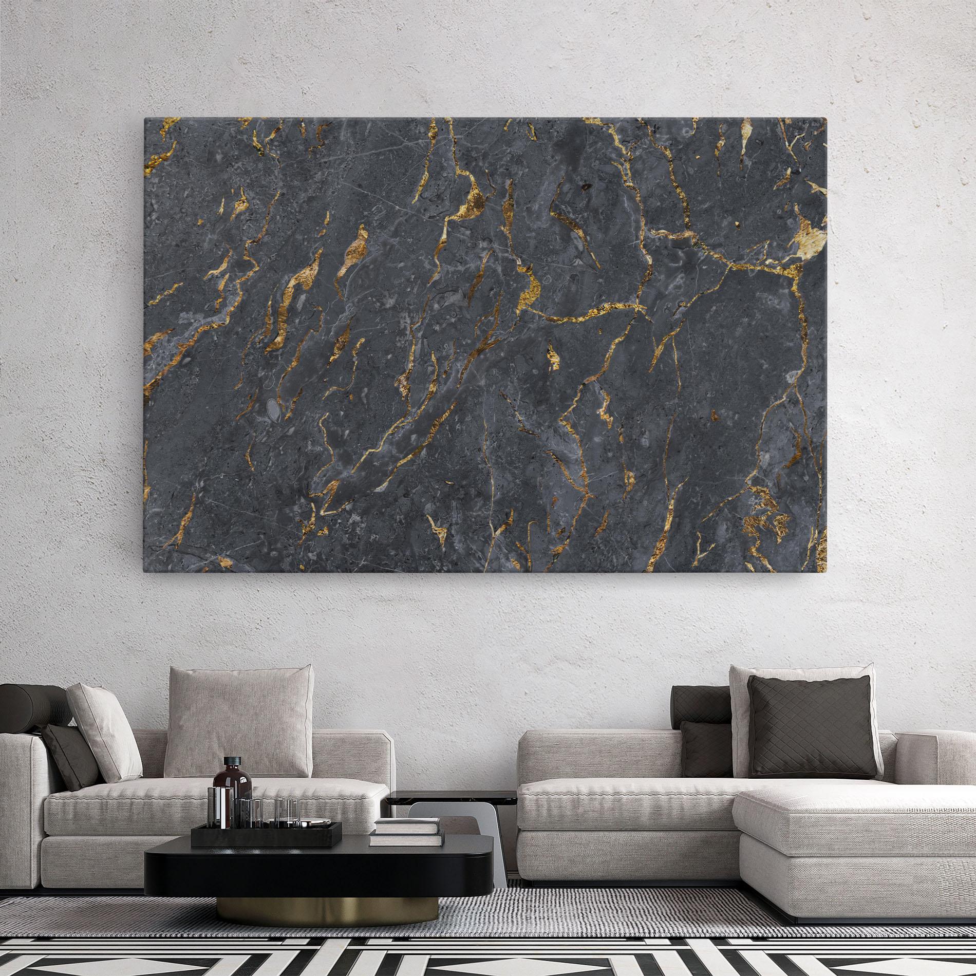 Tablou Canvas Gold Grey Marble mockup 2