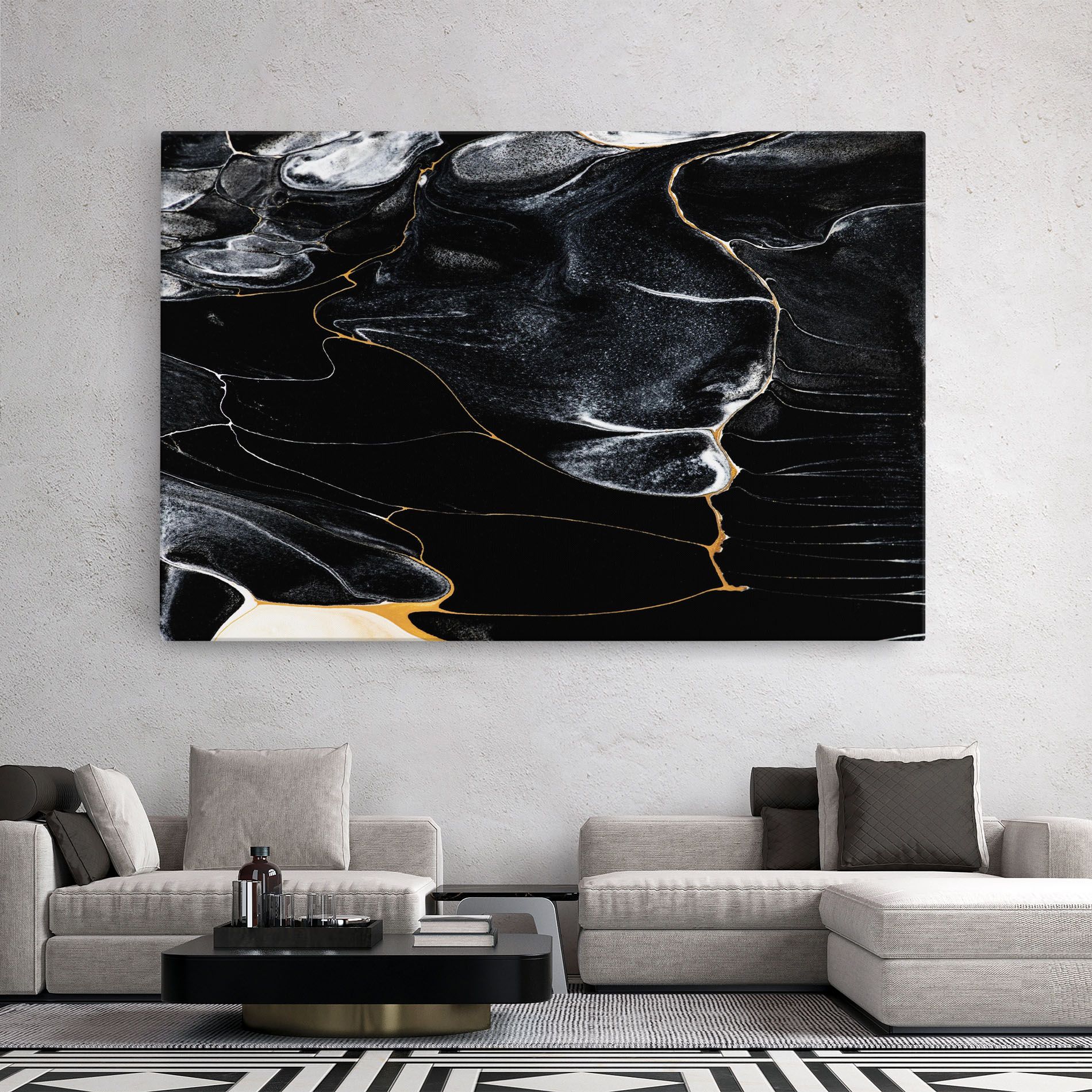 Gold Lines On Black mockup 2