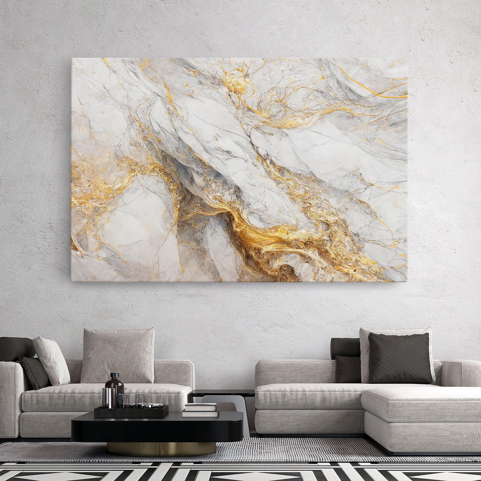 Tablou Canvas Gold Liquid Grey Marble mockup 2