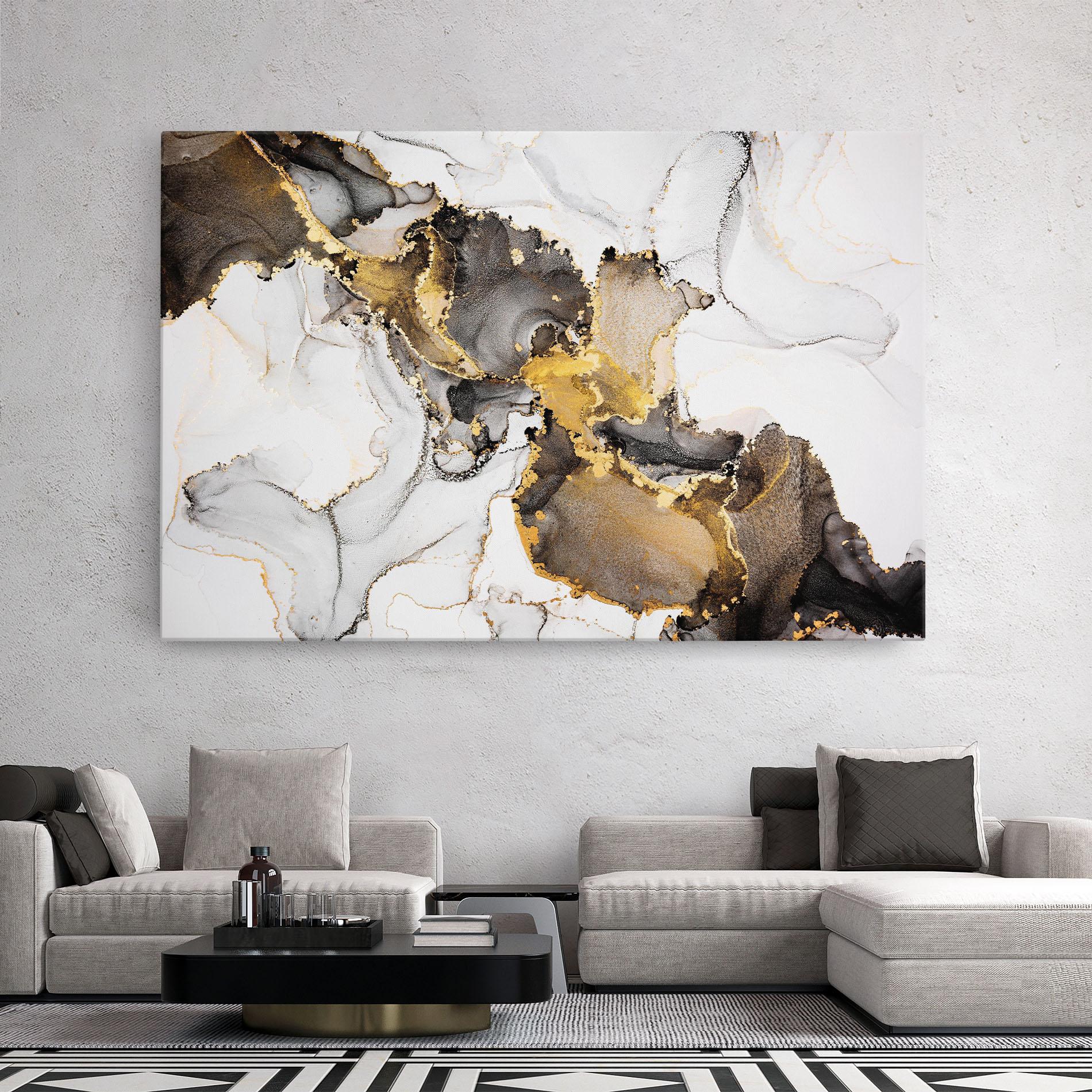 Tablou Canvas Golden Marble Shades mockup 2