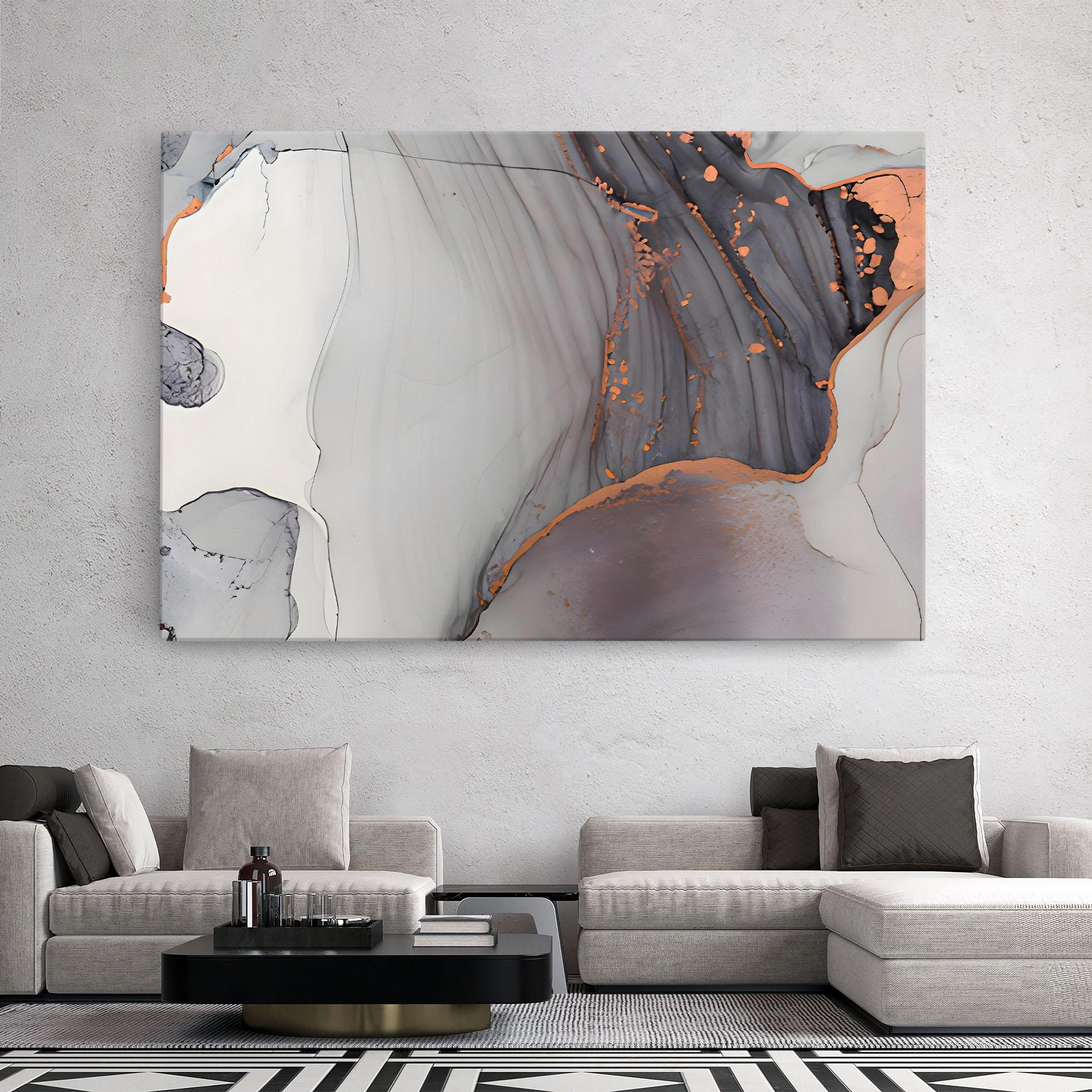 Tablou Canvas Grey Pink Liquid Marble mockup 2